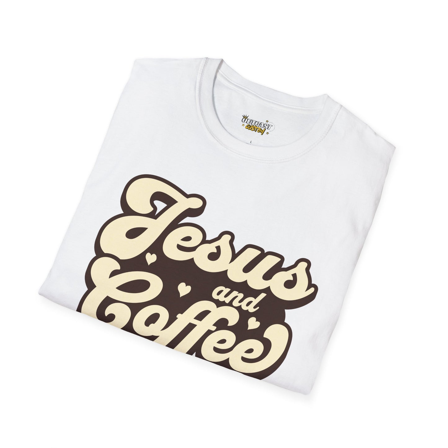 Jesus and Coffee Unisex Softstyle T-Shirt - Perfect for Faith Lovers and Coffee Enthusiasts
