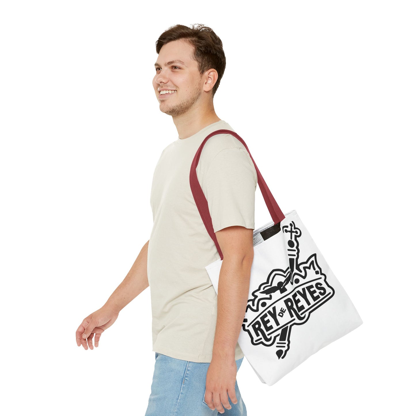 Inspirational Faith Tote Bag | Rey de Reyes Design | Perfect for Everyday Use