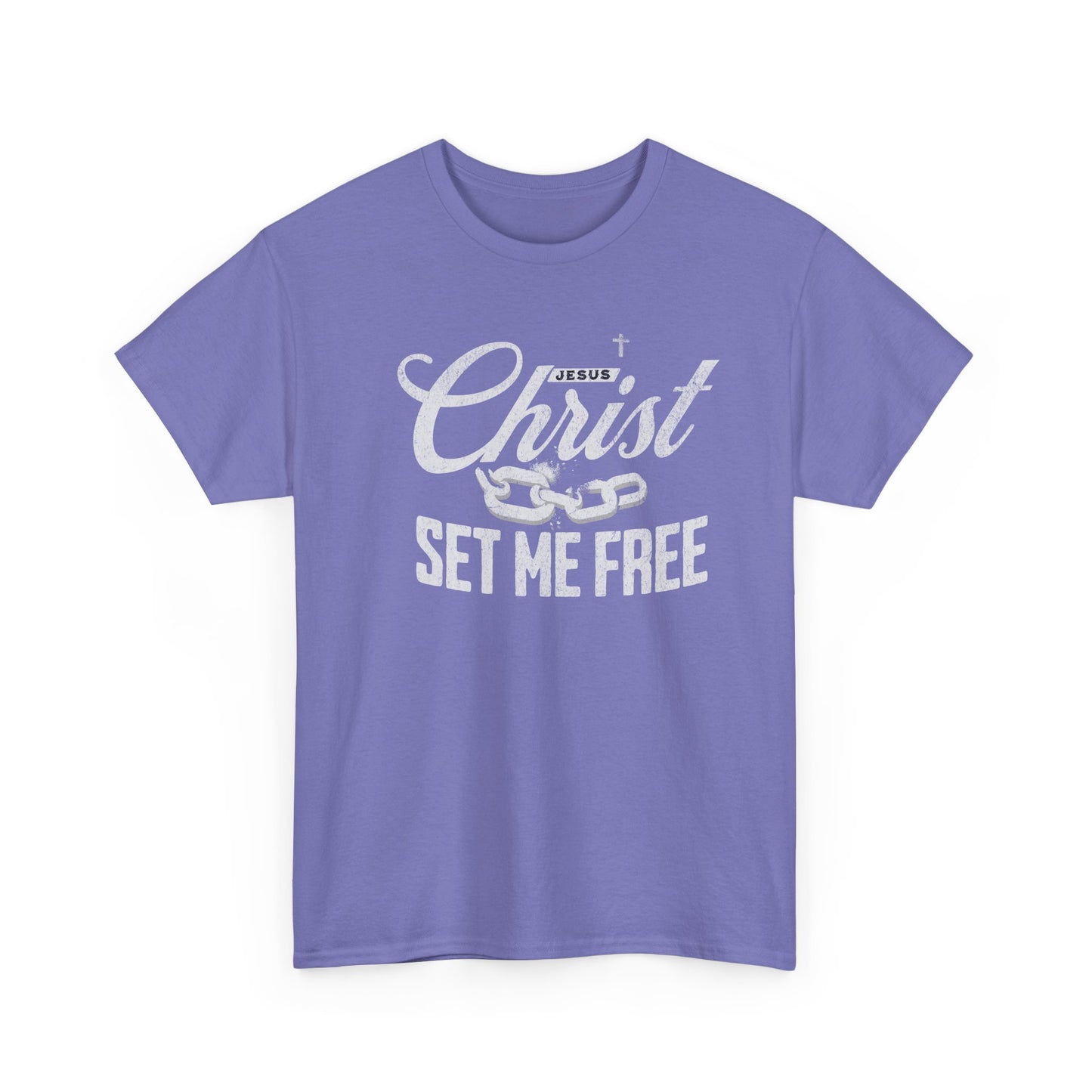 Inspirational Unisex Heavy Cotton Tee - 'Christ Set Me Free'