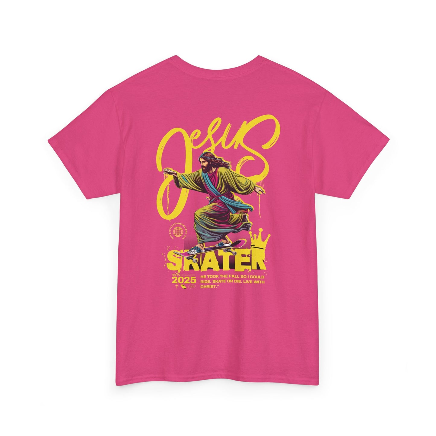 Jesus Skater Unisex Heavy Cotton Tee - Cool and Casual Faith-Inspired Shirt