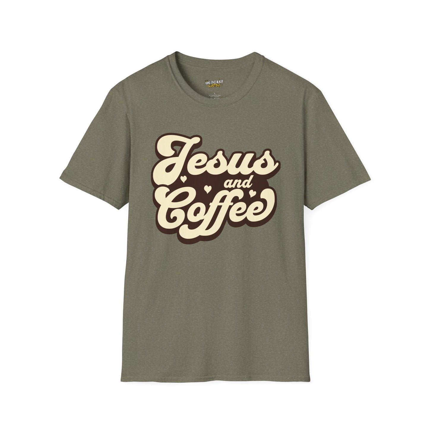 Jesus and Coffee Unisex Softstyle T-Shirt - Perfect for Faith Lovers and Coffee Enthusiasts