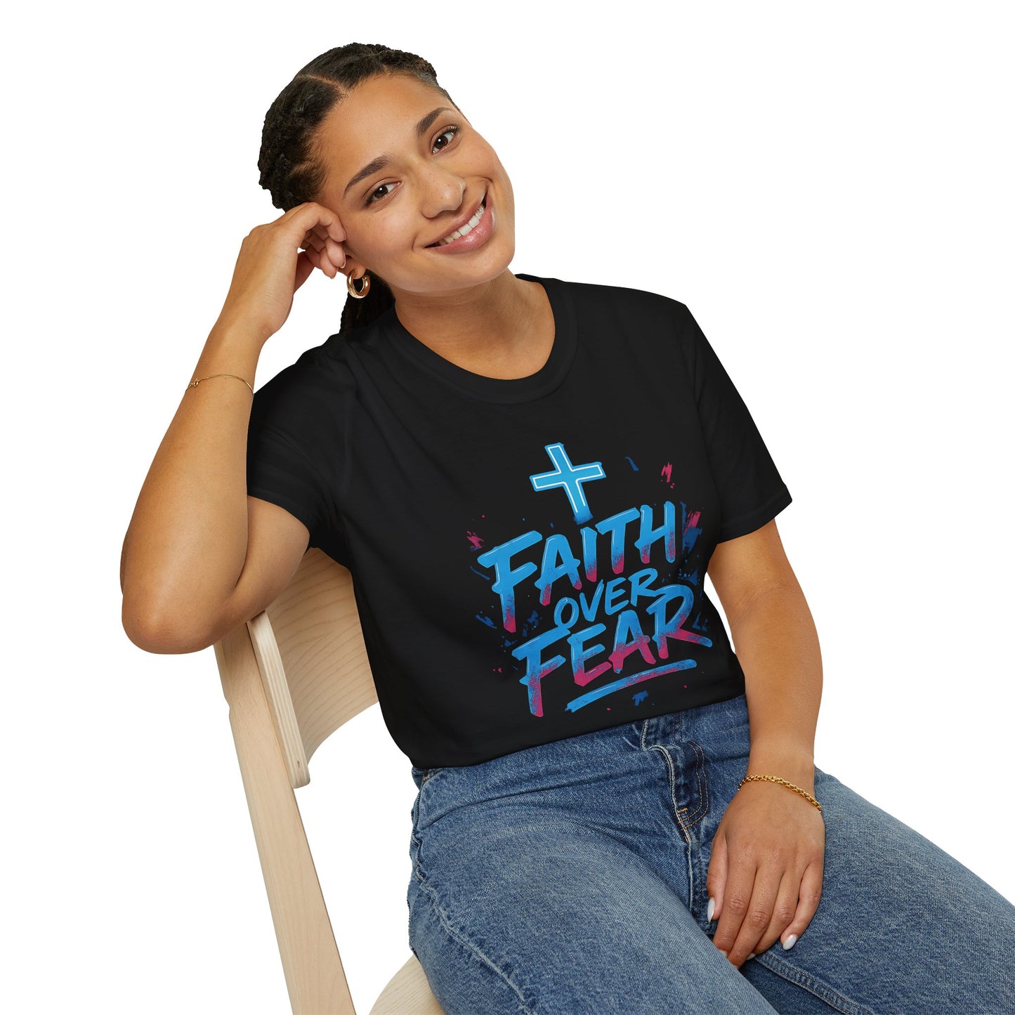 Faith Over Fear Unisex Softstyle T-Shirt - Inspirational Graphic Tee