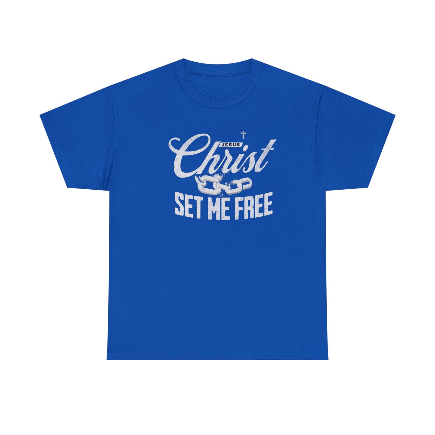 Inspirational Unisex Heavy Cotton Tee - 'Christ Set Me Free'