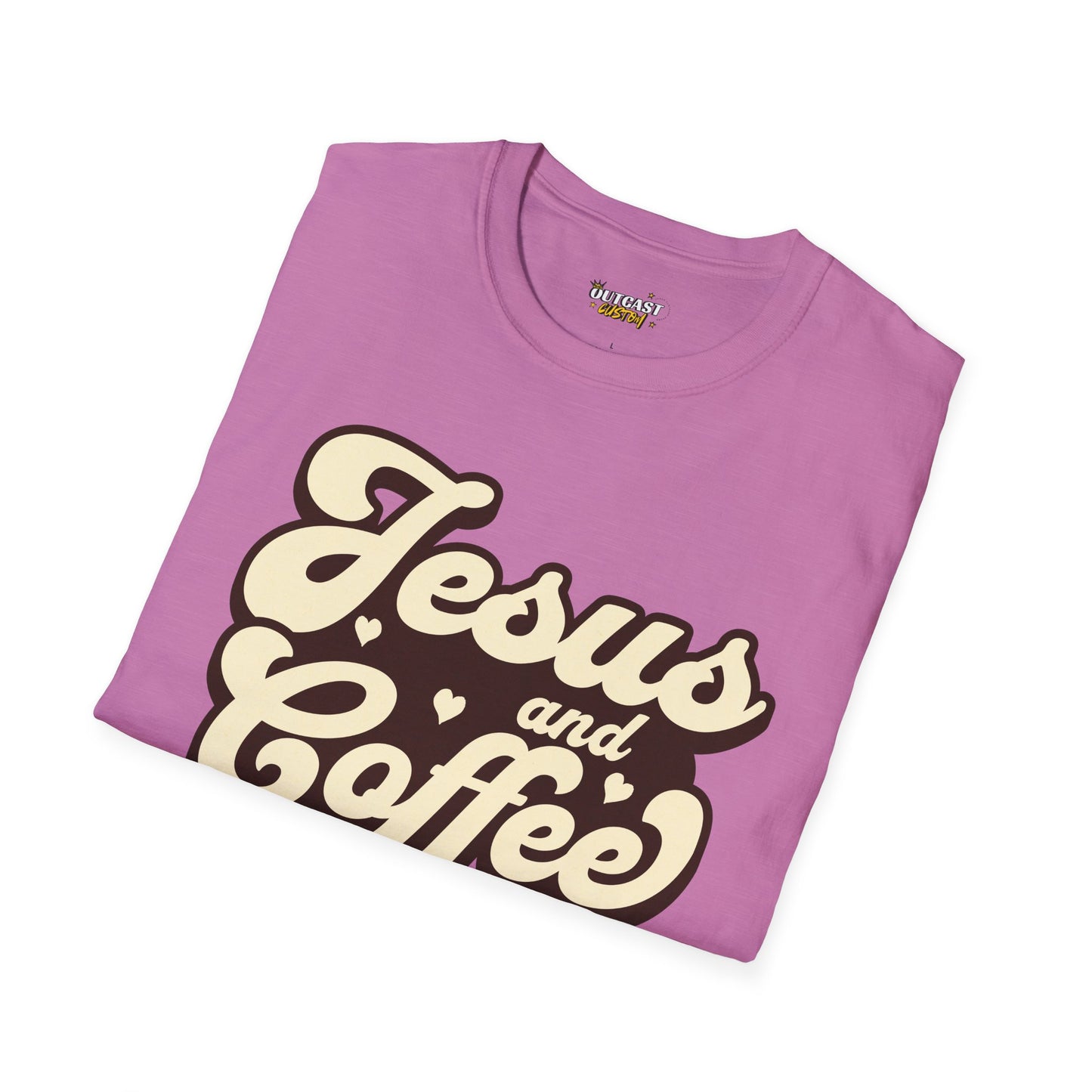 Jesus and Coffee Unisex Softstyle T-Shirt - Perfect for Faith Lovers and Coffee Enthusiasts
