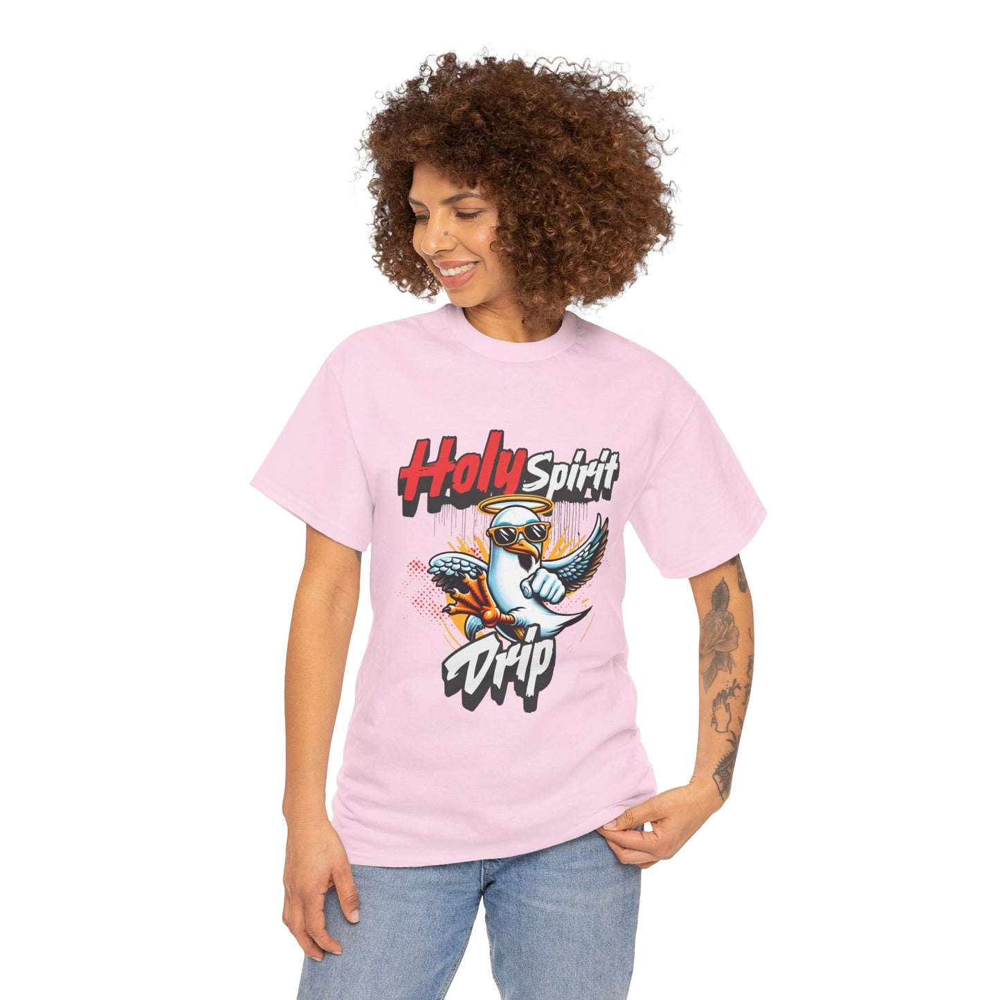 Holy Spirit Drip Unisex Heavy Cotton Tee - Unique Graphic Tee for Everyday Style