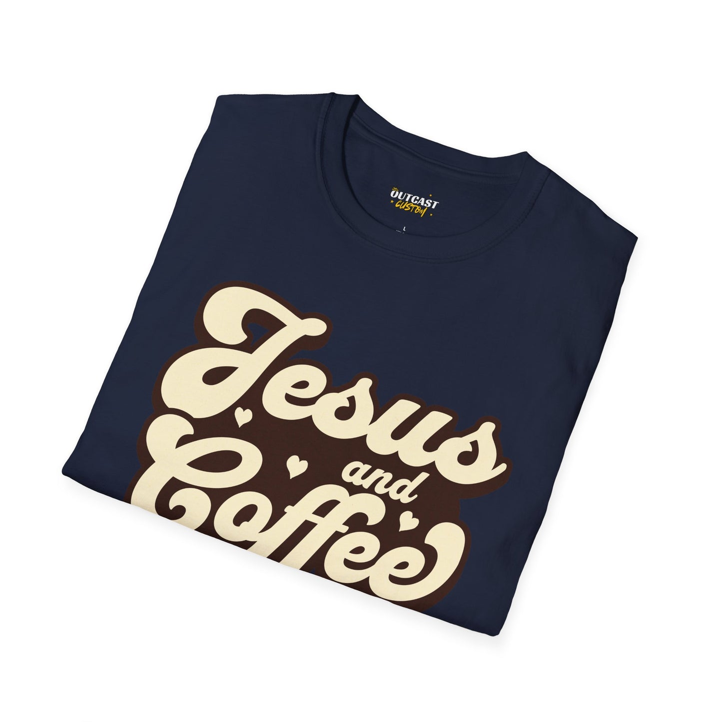 Jesus and Coffee Unisex Softstyle T-Shirt - Perfect for Faith Lovers and Coffee Enthusiasts