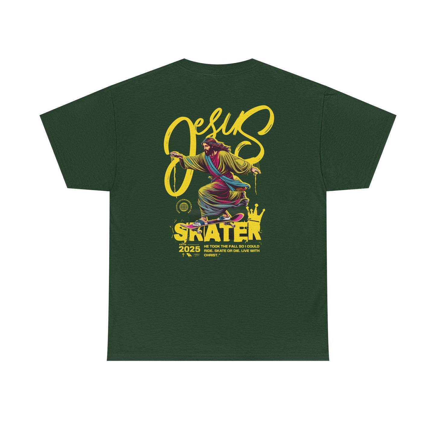 Jesus Skater Unisex Heavy Cotton Tee - Cool and Casual Faith-Inspired Shirt