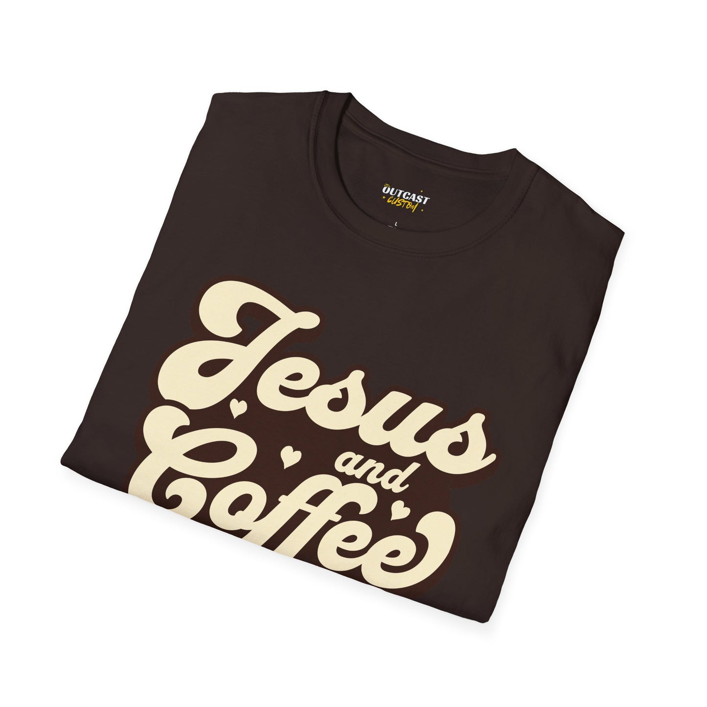 Jesus and Coffee Unisex Softstyle T-Shirt - Perfect for Faith Lovers and Coffee Enthusiasts