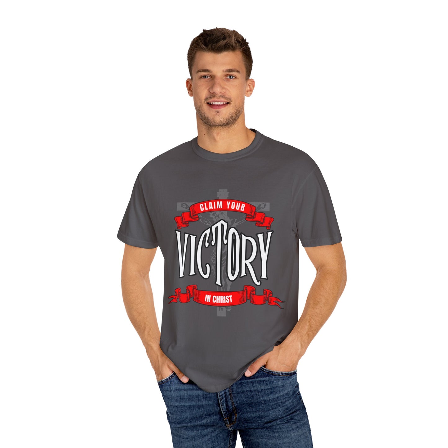 Victory in Christ Unisex Garment-Dyed T-Shirt