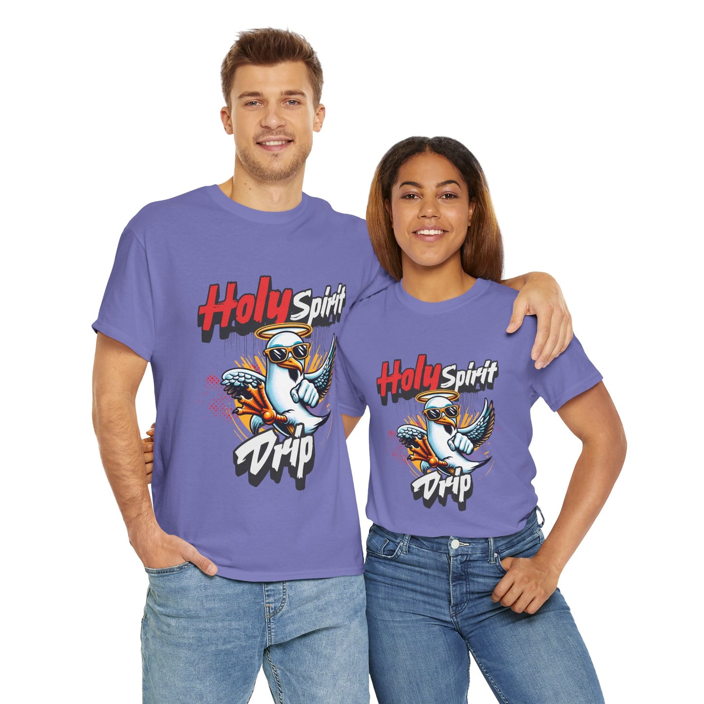 Holy Spirit Drip Unisex Heavy Cotton Tee - Unique Graphic Tee for Everyday Style