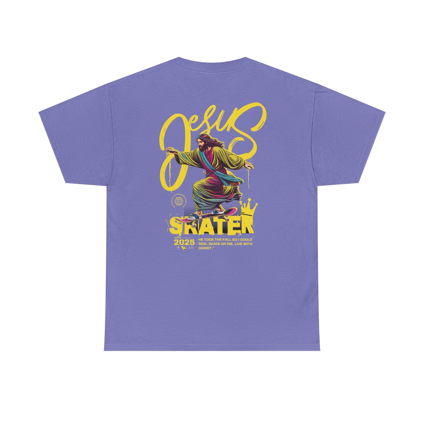 Jesus Skater Unisex Heavy Cotton Tee - Cool and Casual Faith-Inspired Shirt
