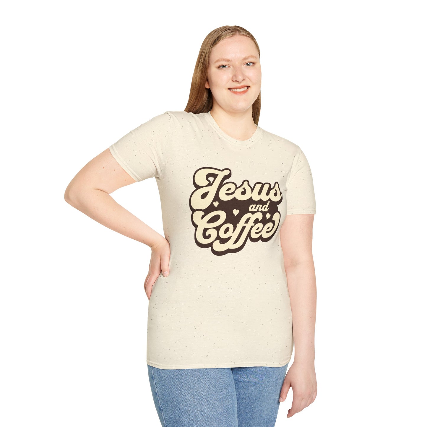 Jesus and Coffee Unisex Softstyle T-Shirt - Perfect for Faith Lovers and Coffee Enthusiasts