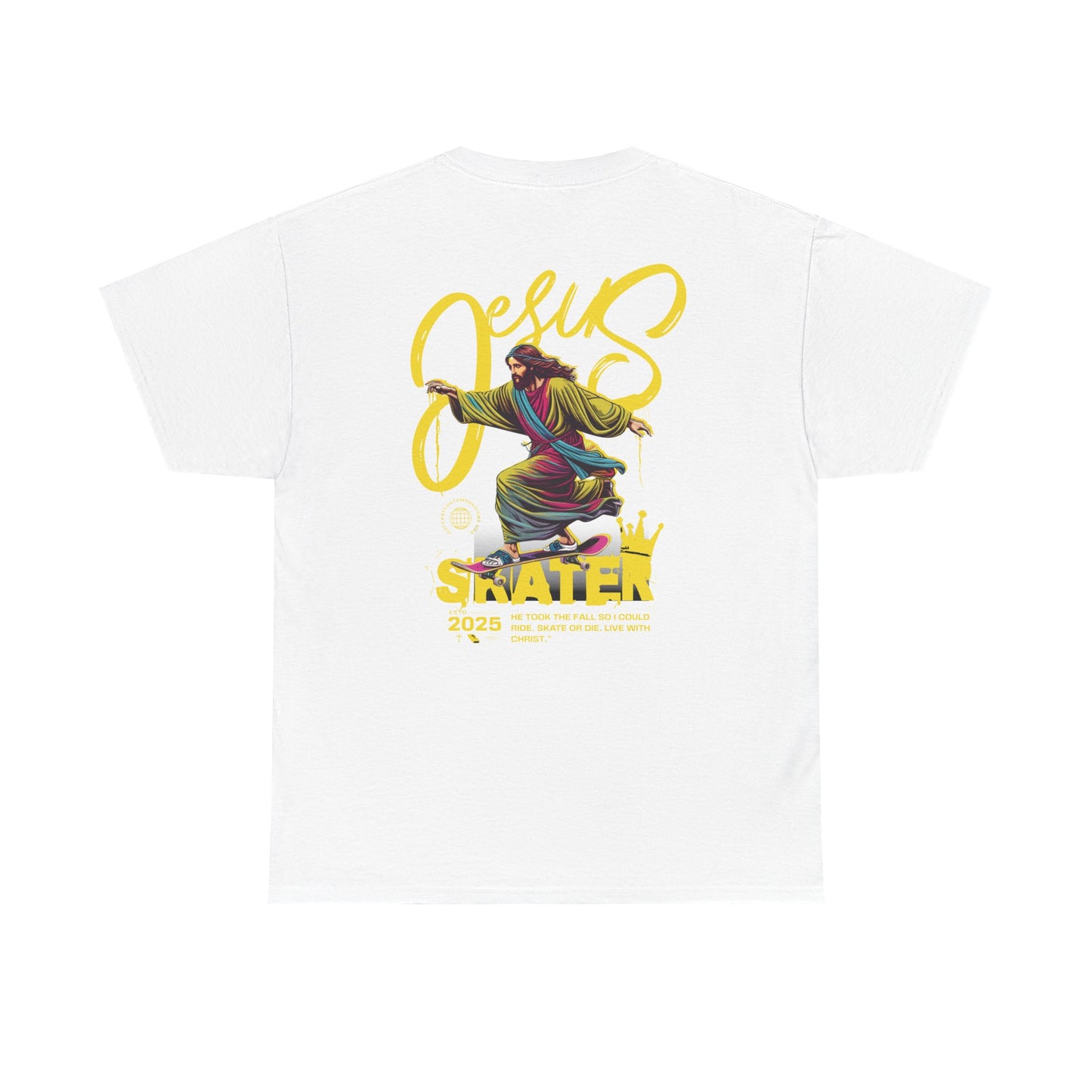 Jesus Skater Unisex Heavy Cotton Tee - Cool and Casual Faith-Inspired Shirt
