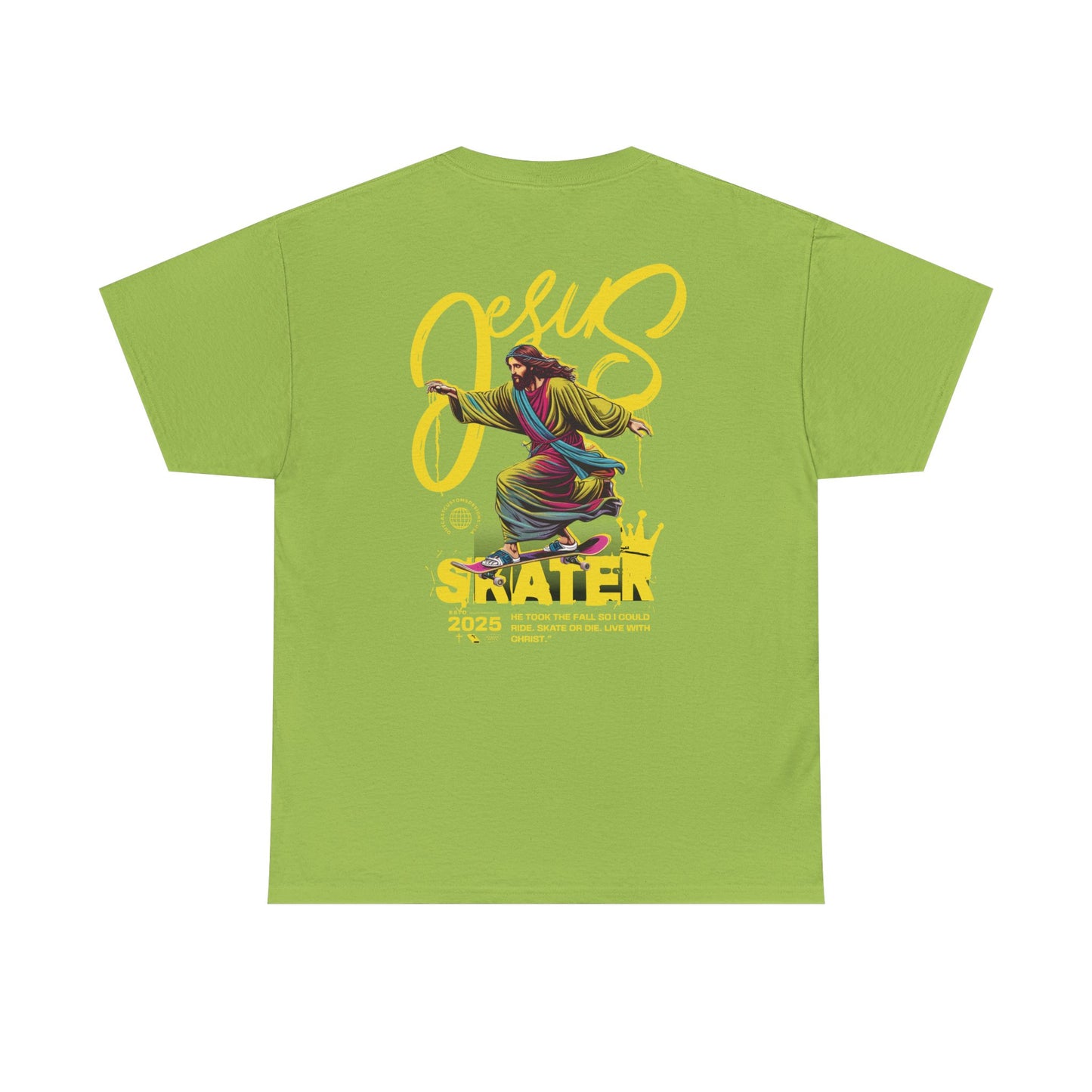 Jesus Skater Unisex Heavy Cotton Tee - Cool and Casual Faith-Inspired Shirt
