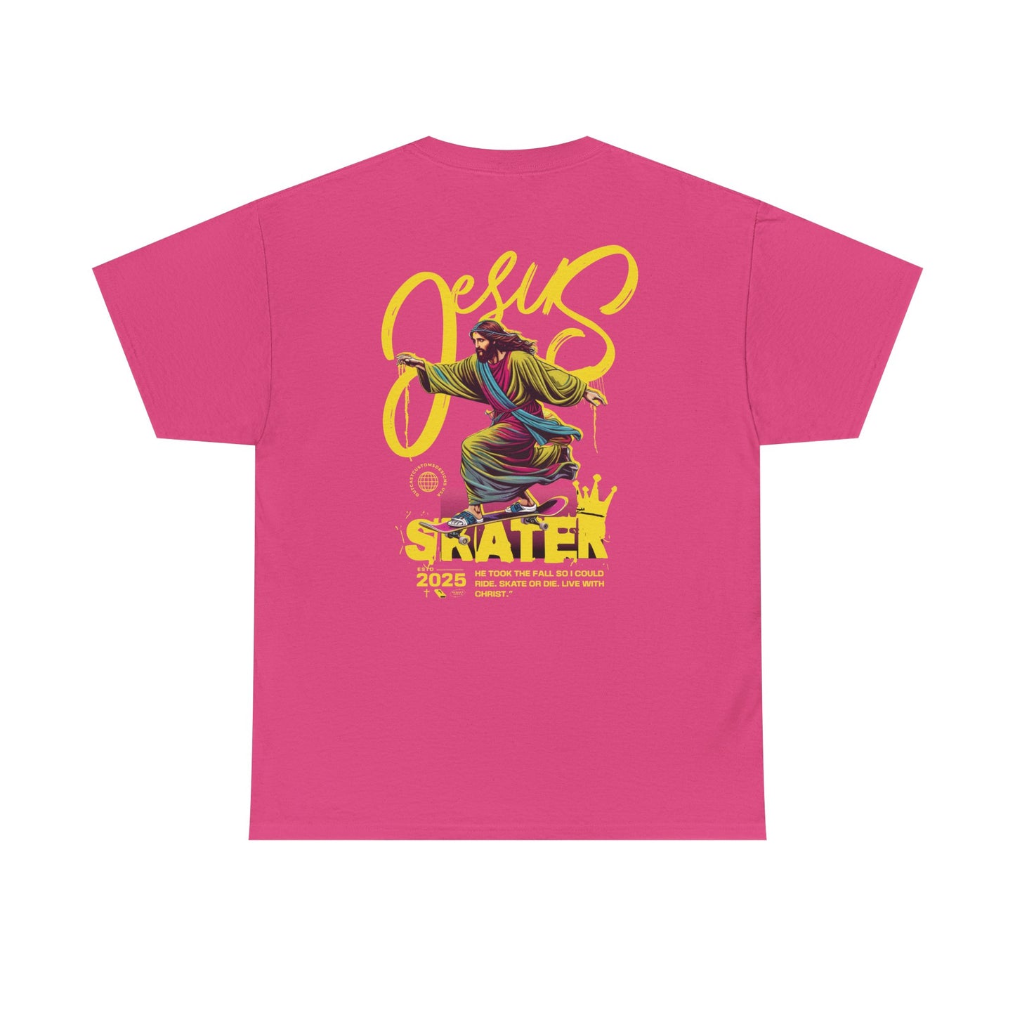 Jesus Skater Unisex Heavy Cotton Tee - Cool and Casual Faith-Inspired Shirt