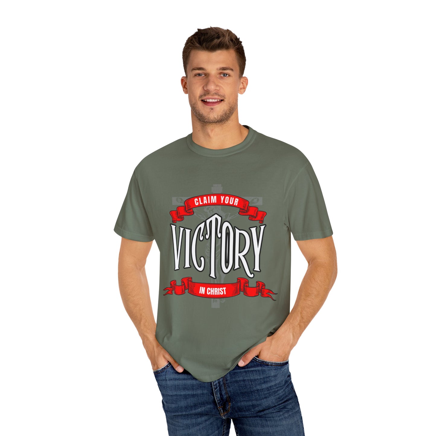Victory in Christ Unisex Garment-Dyed T-Shirt