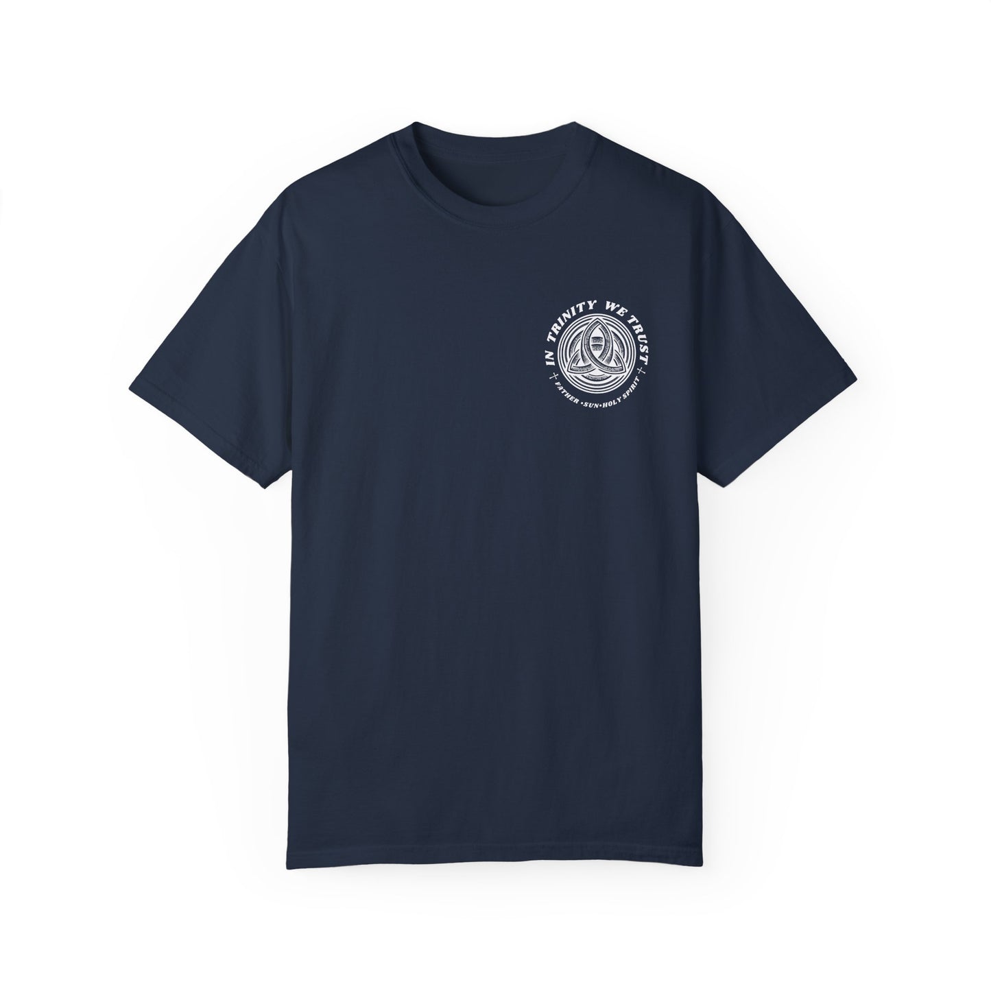Unisex Garment-Dyed T-Shirt - 'In Trinity We Trust' Vintage Style