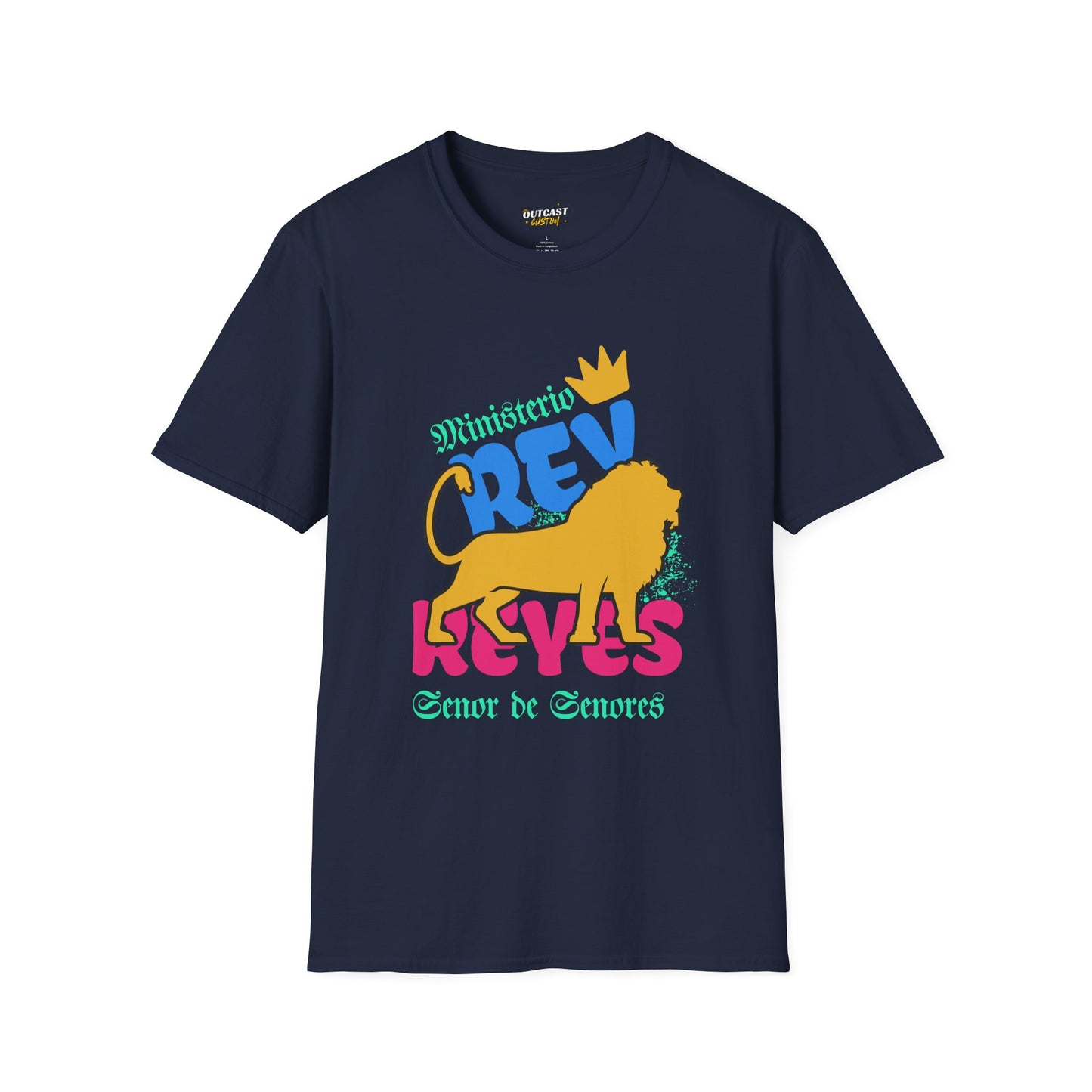Ministerio Crew Unisex Softstyle T-Shirt - Vibrant Lion Design for Casual Wear