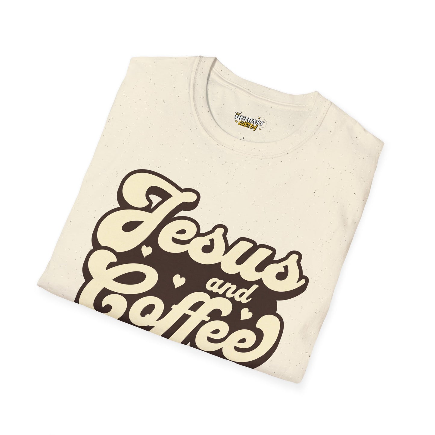 Jesus and Coffee Unisex Softstyle T-Shirt - Perfect for Faith Lovers and Coffee Enthusiasts