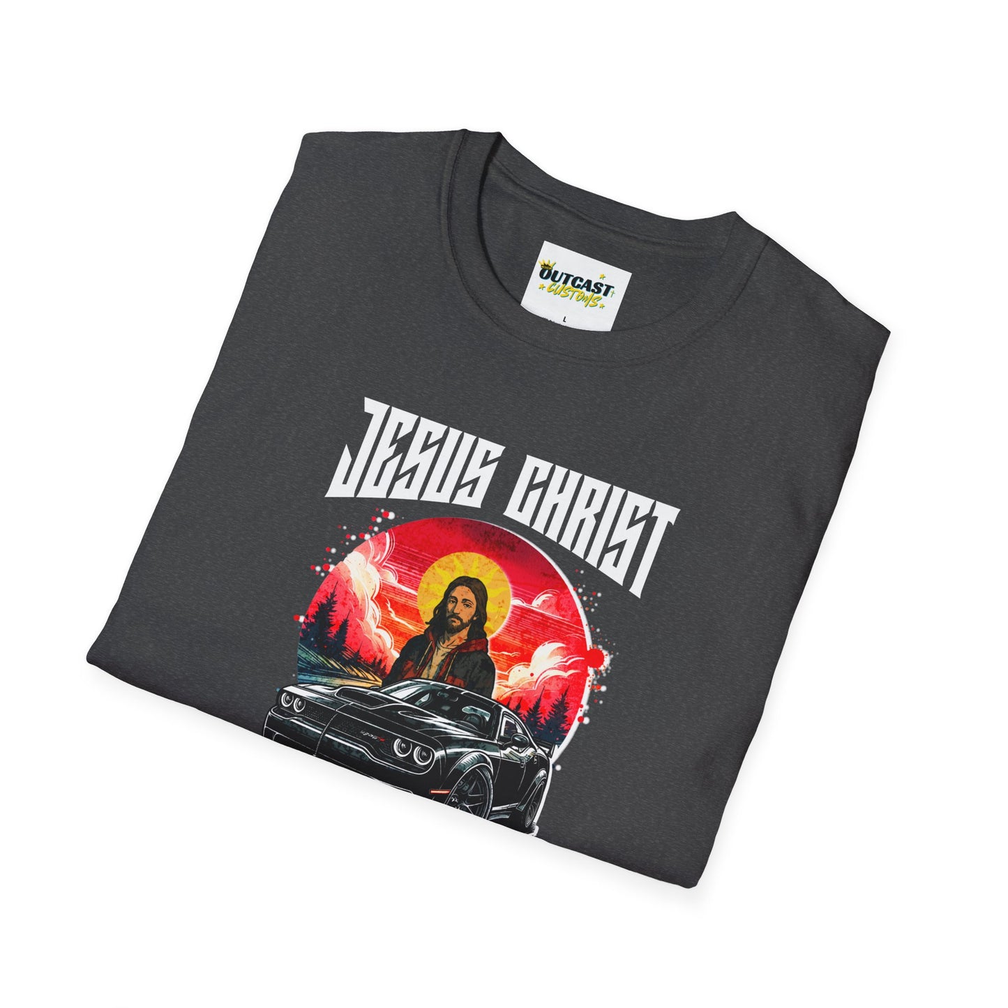 Jesus & Car Enthusiast Unisex T-Shirt, Graphic Tee for Auto Lovers, Perfect for Birthdays, Car Shows, and Everyday Wear