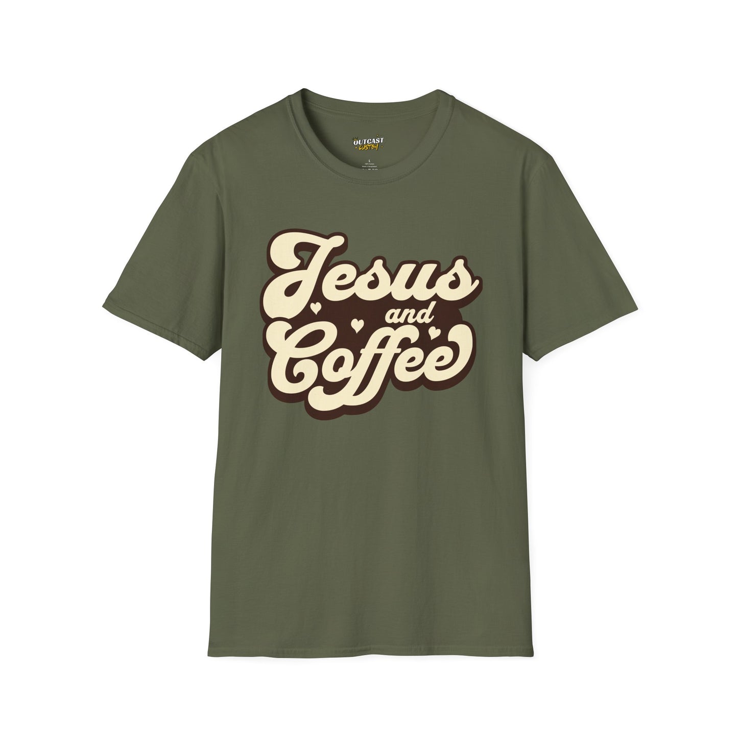 Jesus and Coffee Unisex Softstyle T-Shirt - Perfect for Faith Lovers and Coffee Enthusiasts