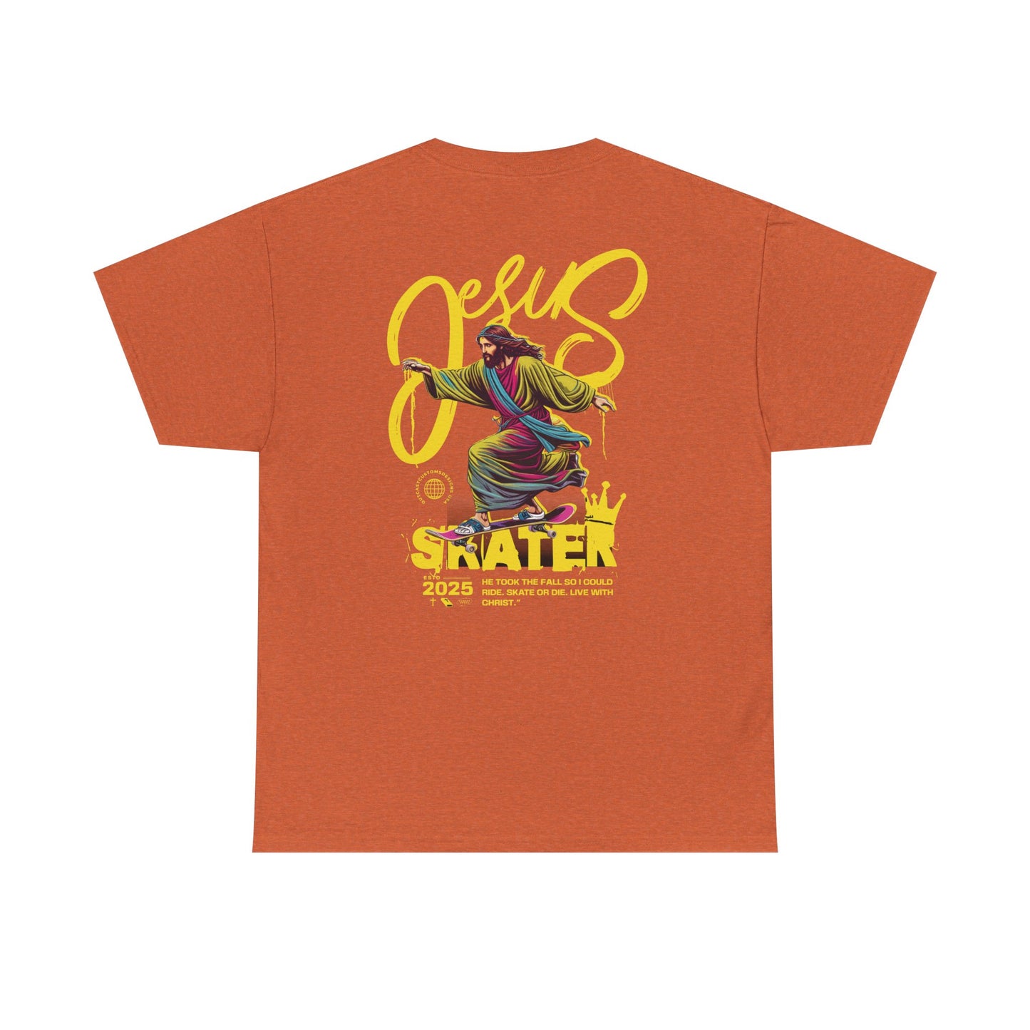 Jesus Skater Unisex Heavy Cotton Tee - Cool and Casual Faith-Inspired Shirt