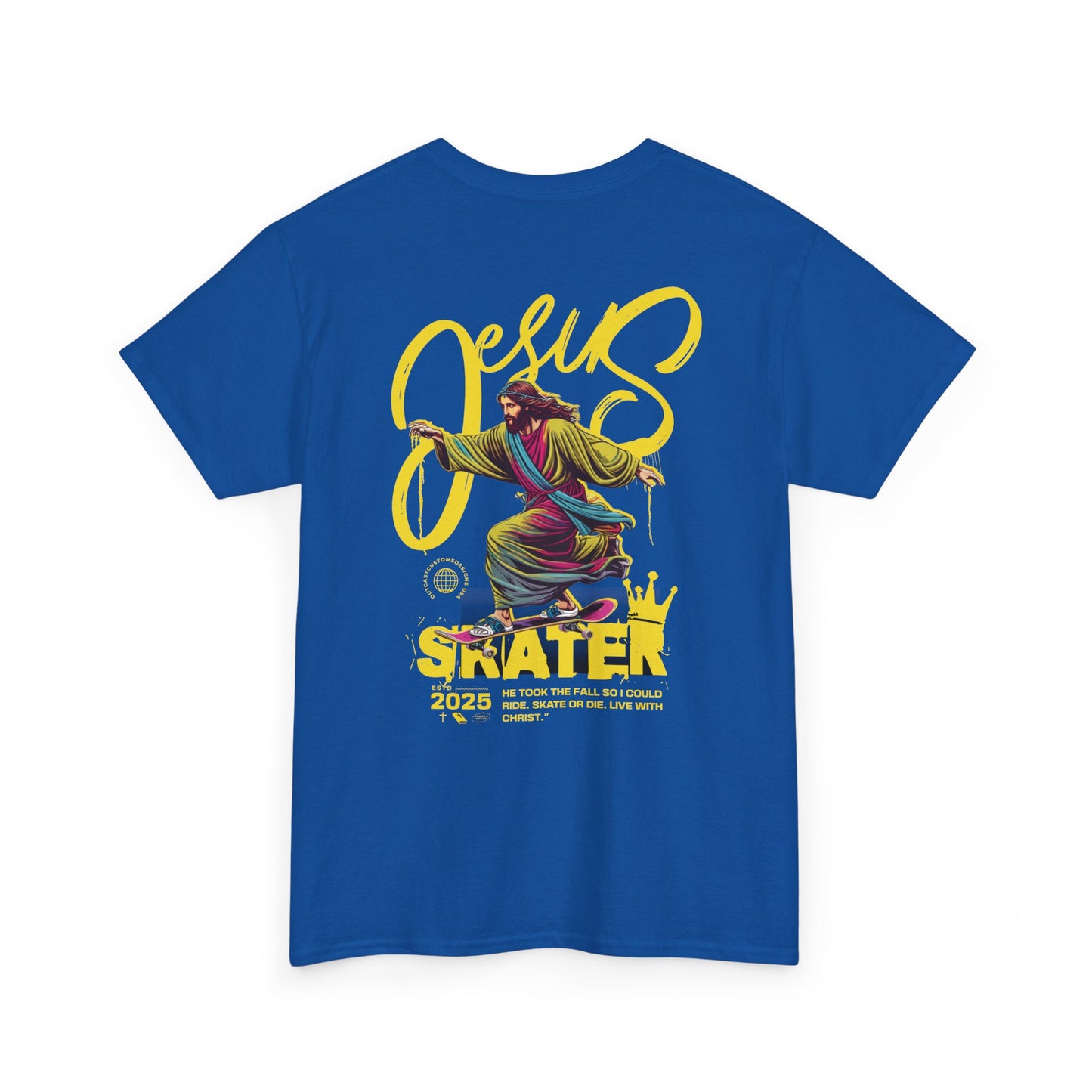 Jesus Skater Unisex Heavy Cotton Tee - Cool and Casual Faith-Inspired Shirt