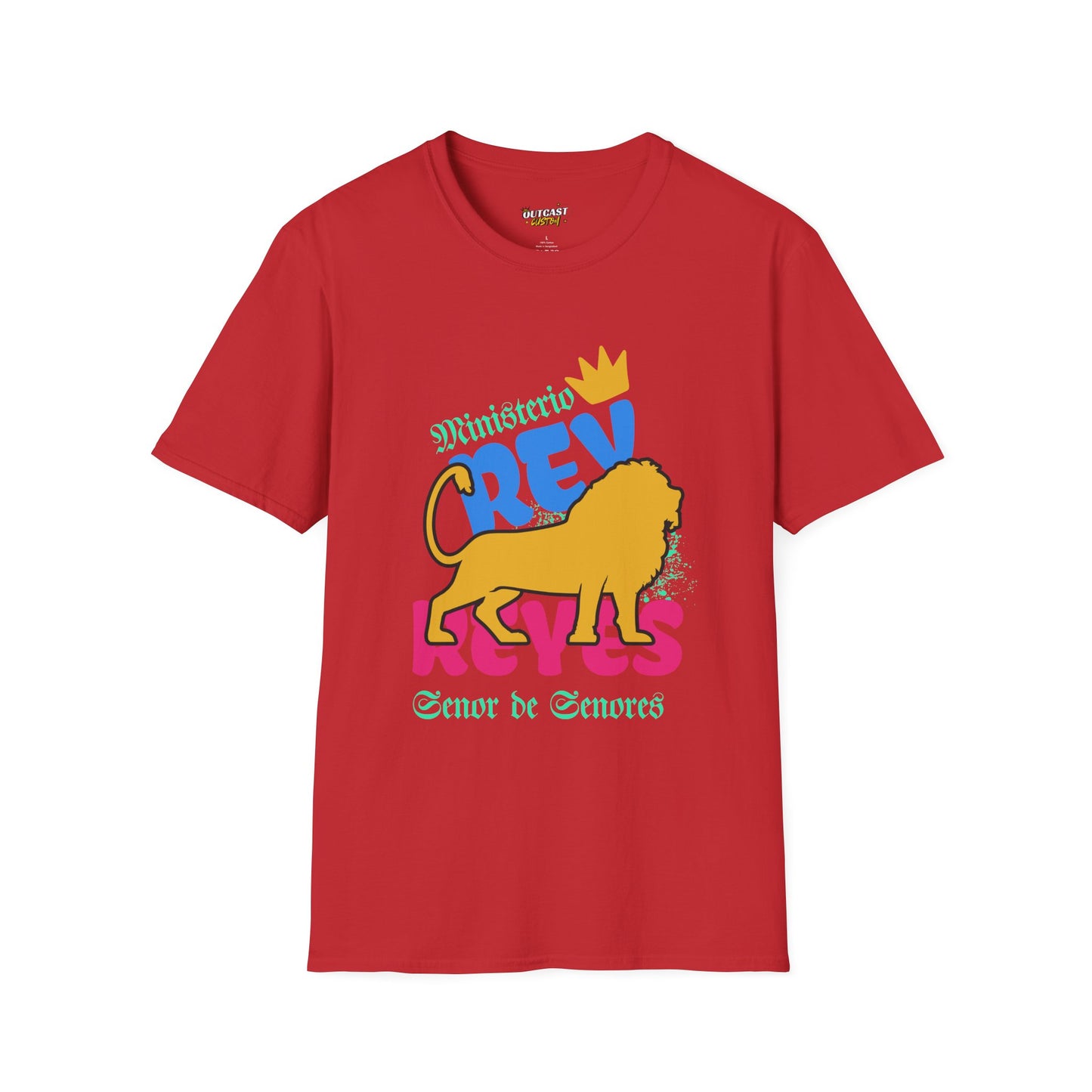Ministerio Crew Unisex Softstyle T-Shirt - Vibrant Lion Design for Casual Wear