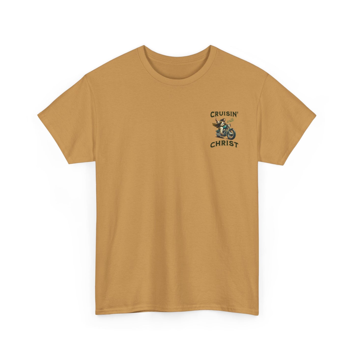 Cruisin' with Christ Heavy Cotton Tee | Faith-Based Unisex T-Shirt for Riders