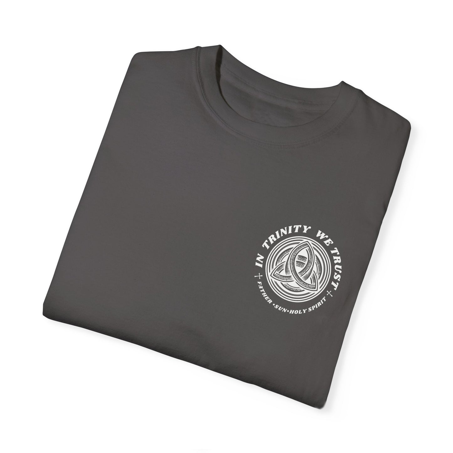 Unisex Garment-Dyed T-Shirt - 'In Trinity We Trust' Vintage Style