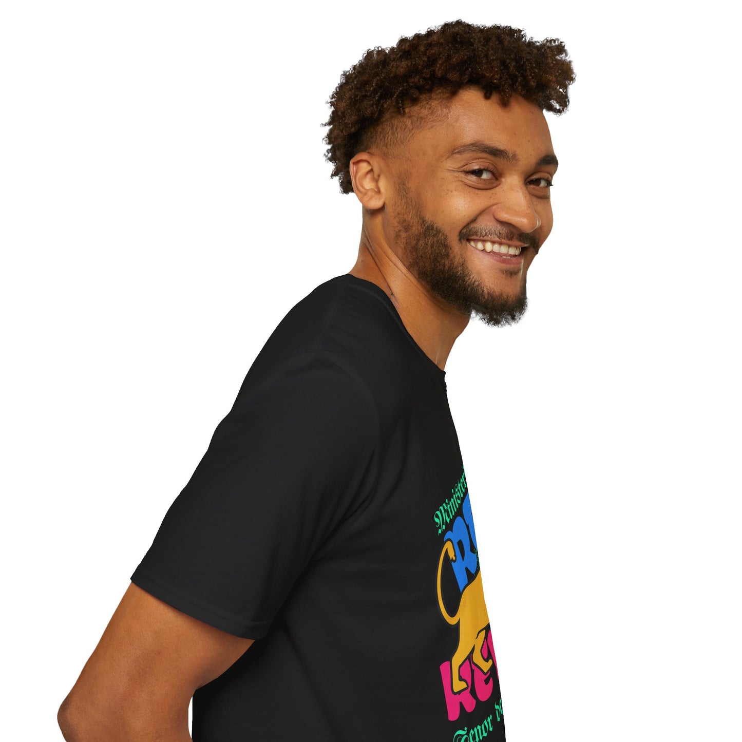 Ministerio Crew Unisex Softstyle T-Shirt - Vibrant Lion Design for Casual Wear