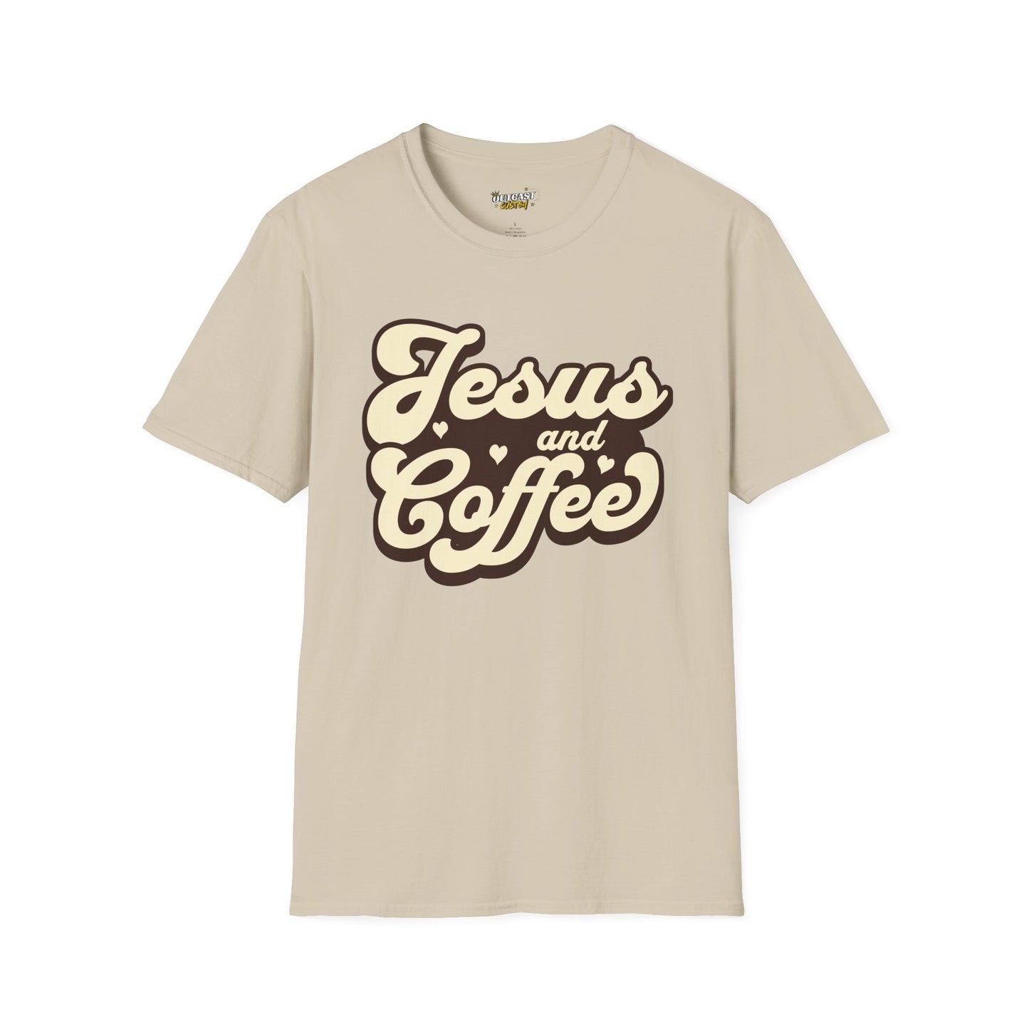Jesus and Coffee Unisex Softstyle T-Shirt - Perfect for Faith Lovers and Coffee Enthusiasts