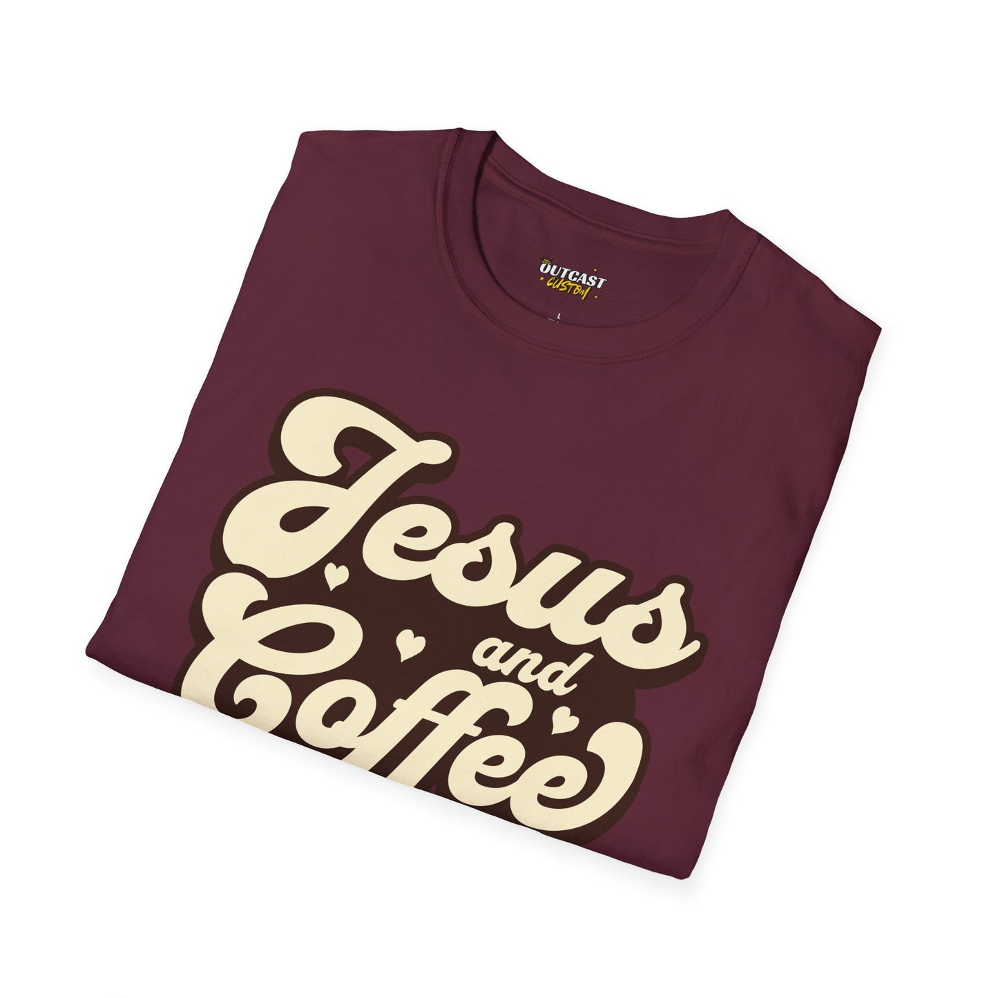 Jesus and Coffee Unisex Softstyle T-Shirt - Perfect for Faith Lovers and Coffee Enthusiasts