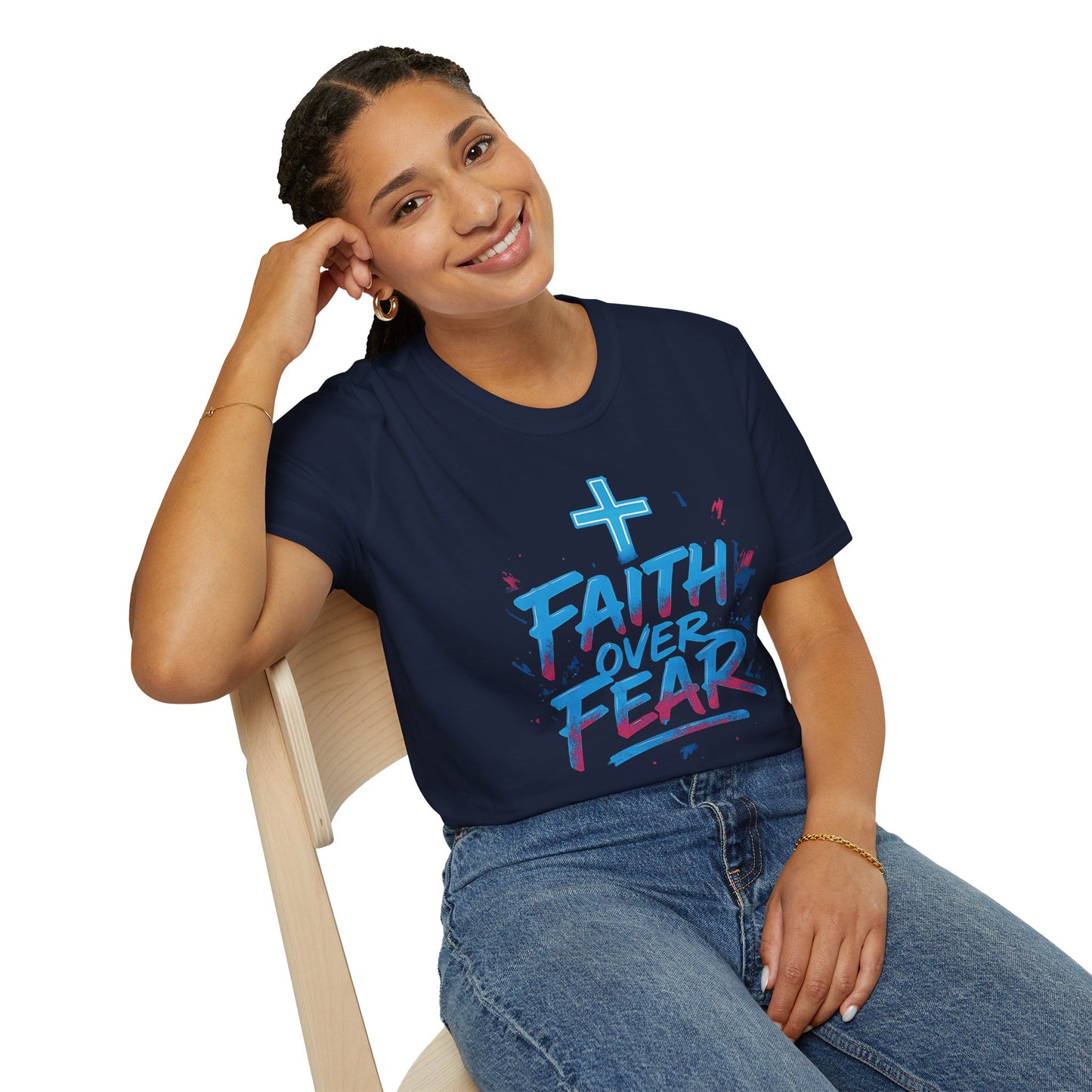 Faith Over Fear Unisex Softstyle T-Shirt - Inspirational Graphic Tee