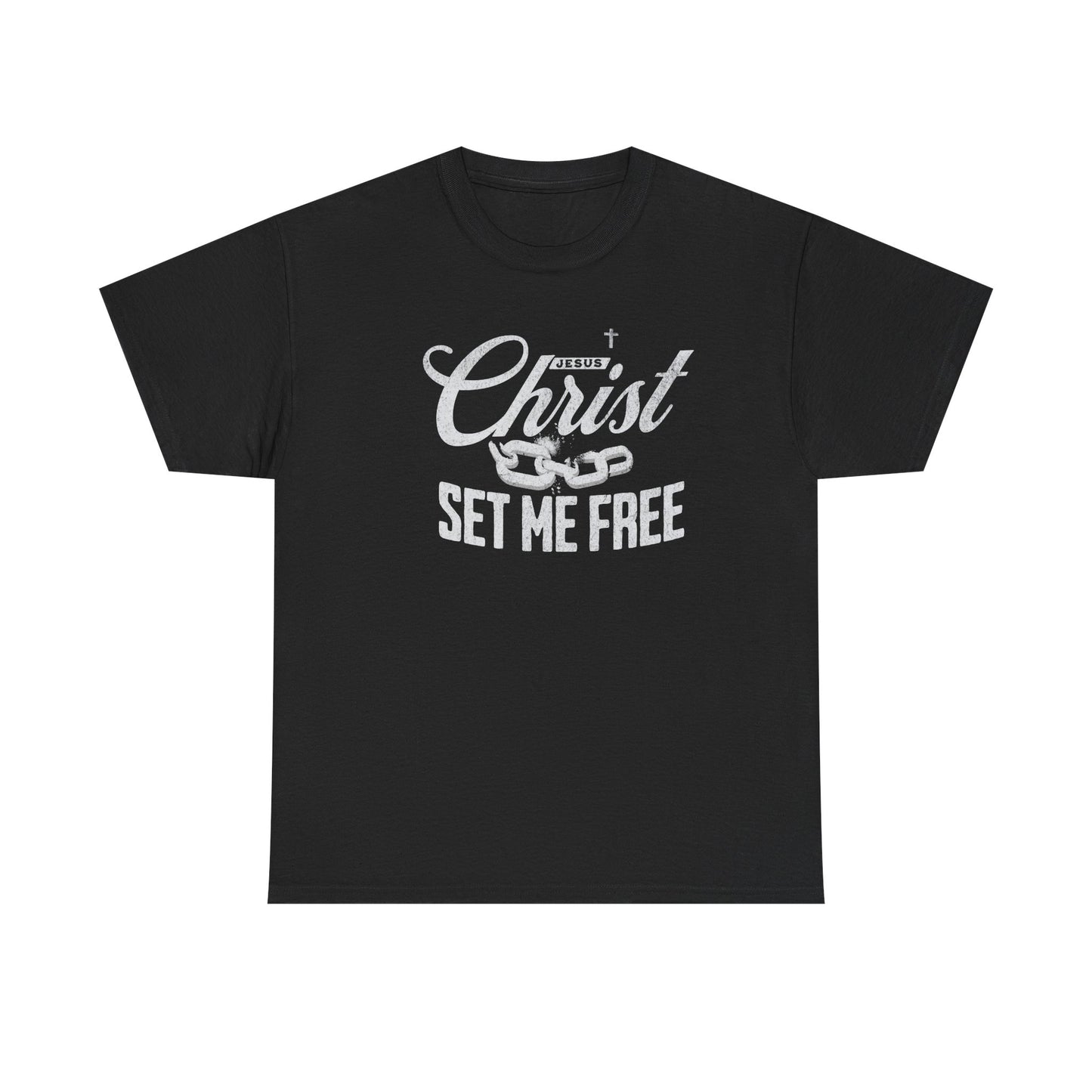 Inspirational Unisex Heavy Cotton Tee - 'Christ Set Me Free'