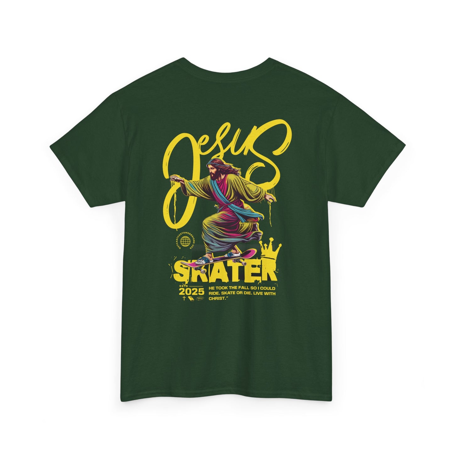 Jesus Skater Unisex Heavy Cotton Tee - Cool and Casual Faith-Inspired Shirt
