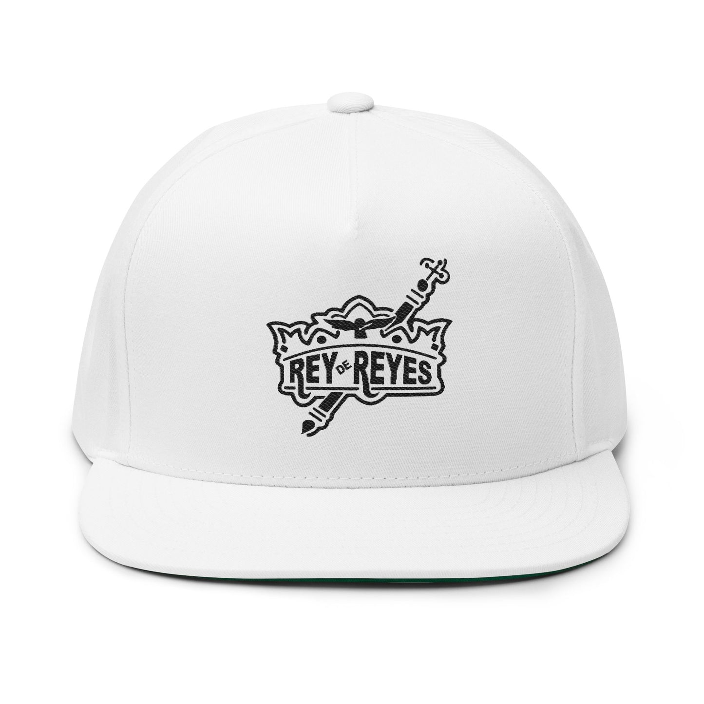Rey de Reyes Flat Bill Cap - Stylish Embroidered Snapback for Streetwear Enthusiasts