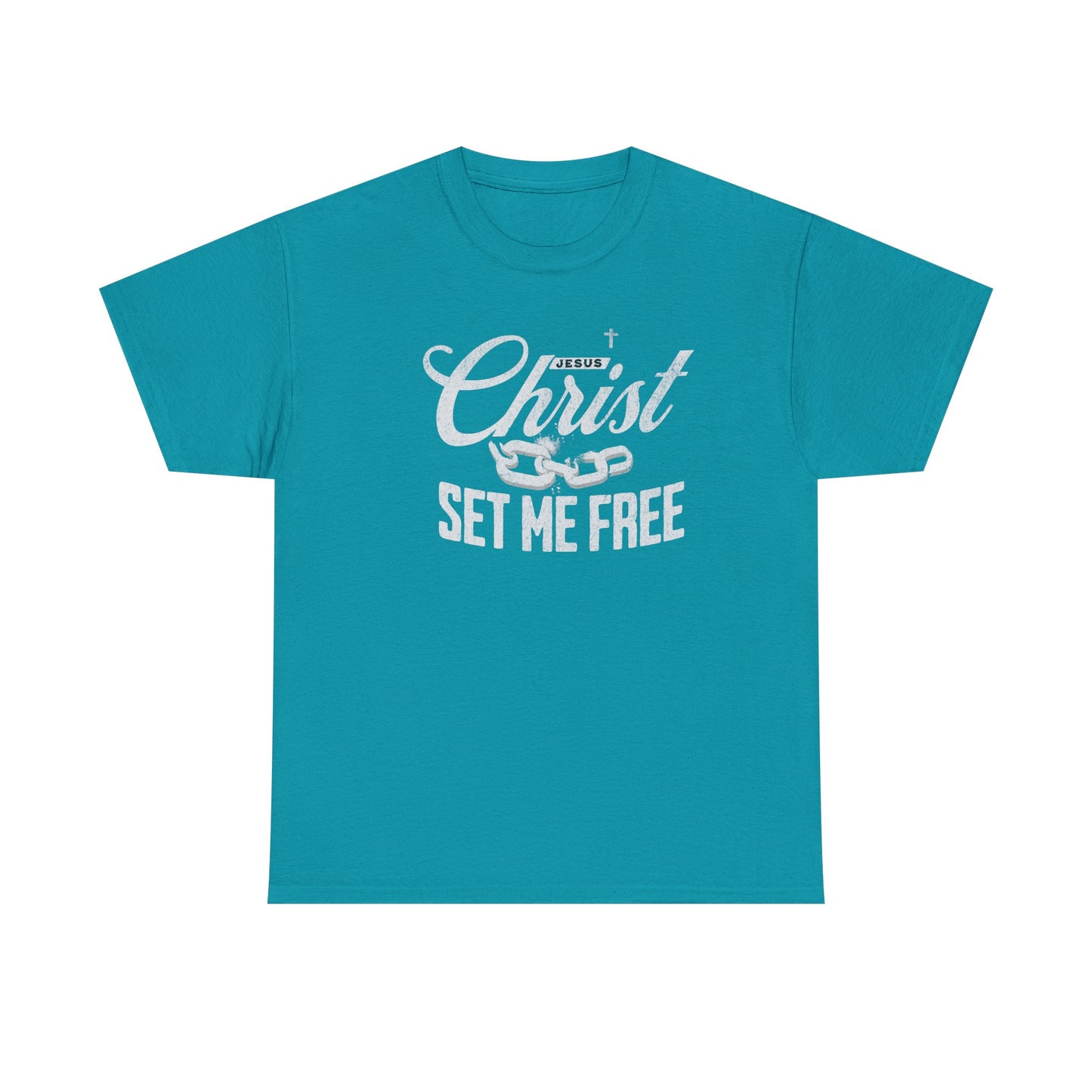 Inspirational Unisex Heavy Cotton Tee - 'Christ Set Me Free'