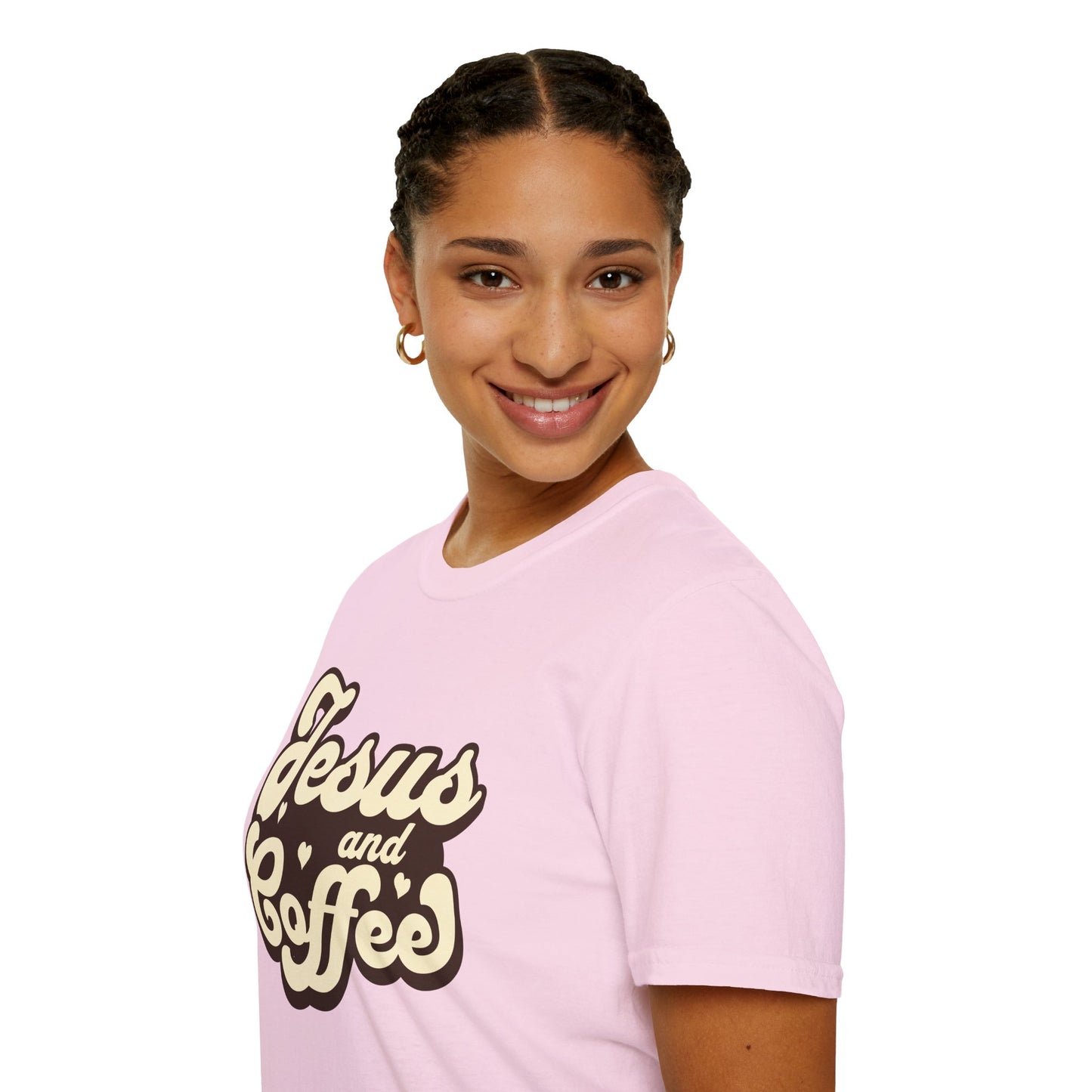 Jesus and Coffee Unisex Softstyle T-Shirt - Perfect for Faith Lovers and Coffee Enthusiasts