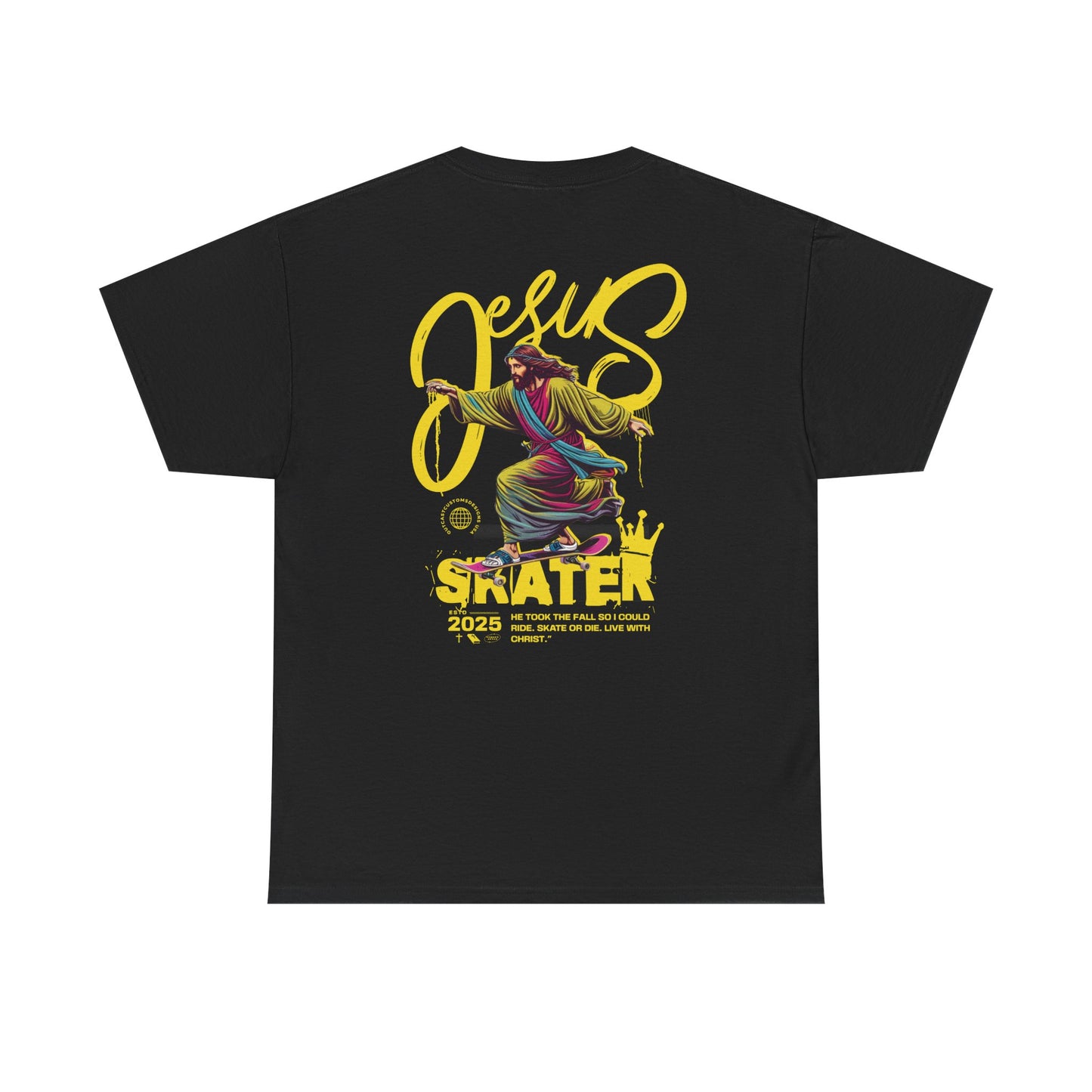 Jesus Skater Unisex Heavy Cotton Tee - Cool and Casual Faith-Inspired Shirt