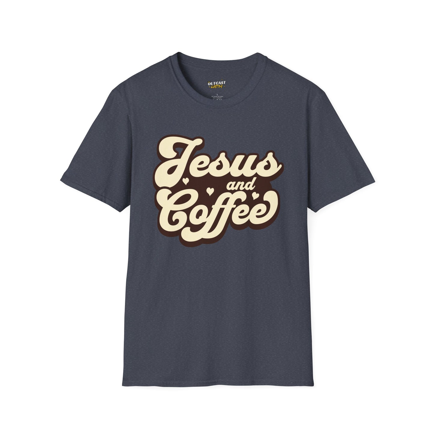 Jesus and Coffee Unisex Softstyle T-Shirt - Perfect for Faith Lovers and Coffee Enthusiasts