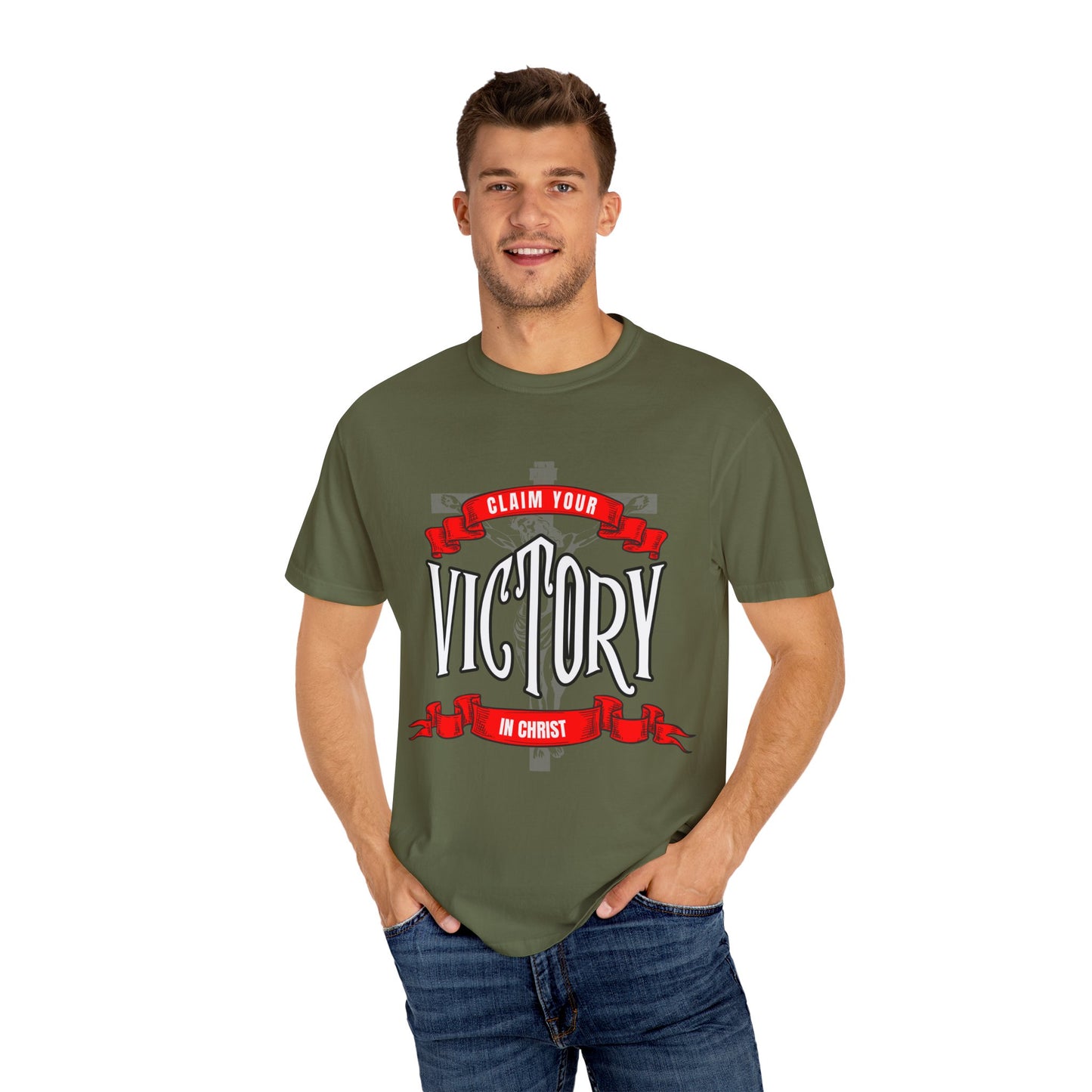 Victory in Christ Unisex Garment-Dyed T-Shirt