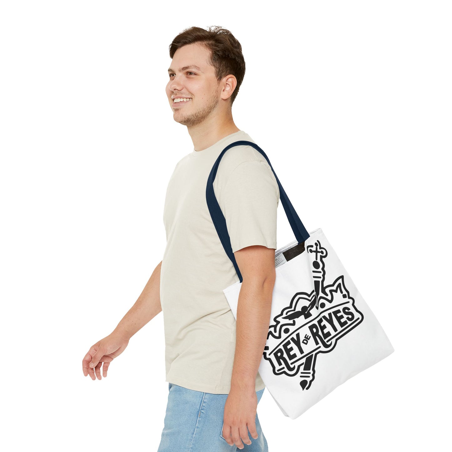 Inspirational Faith Tote Bag | Rey de Reyes Design | Perfect for Everyday Use