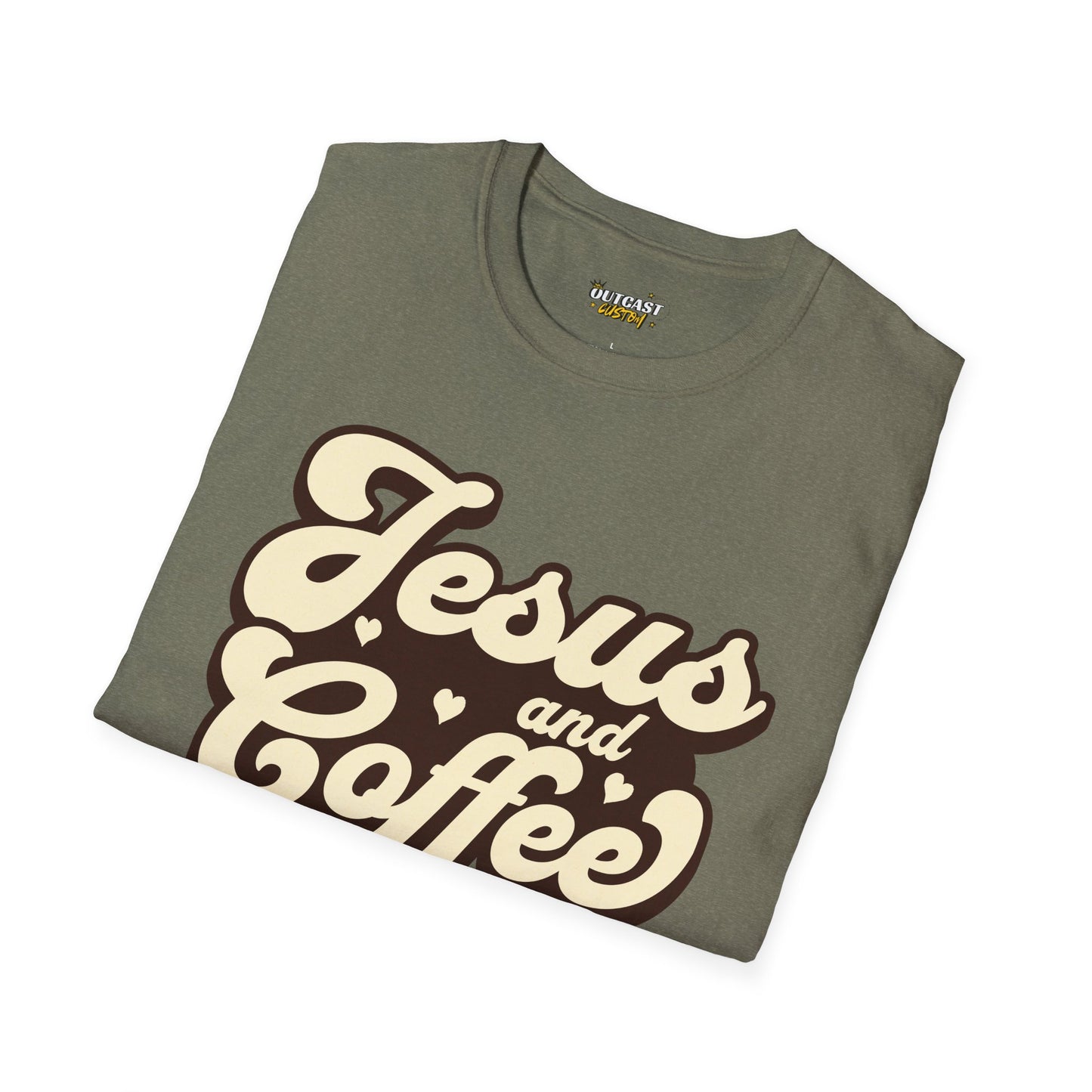Jesus and Coffee Unisex Softstyle T-Shirt - Perfect for Faith Lovers and Coffee Enthusiasts