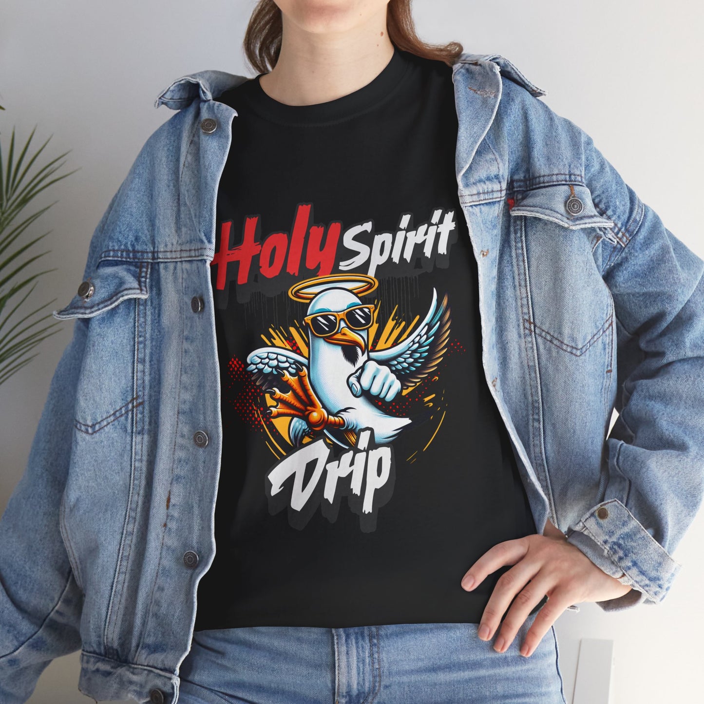 Holy Spirit Drip Unisex Heavy Cotton Tee - Unique Graphic Tee for Everyday Style