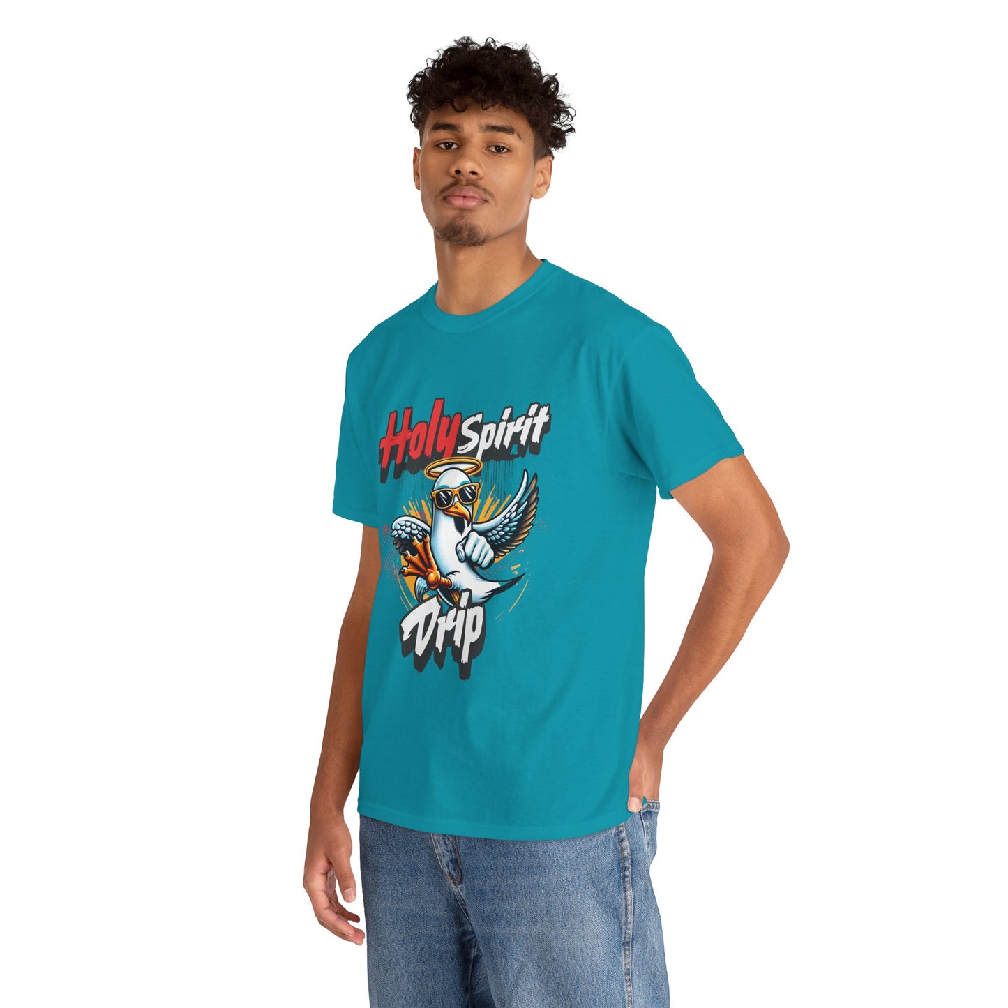 Holy Spirit Drip Unisex Heavy Cotton Tee - Unique Graphic Tee for Everyday Style