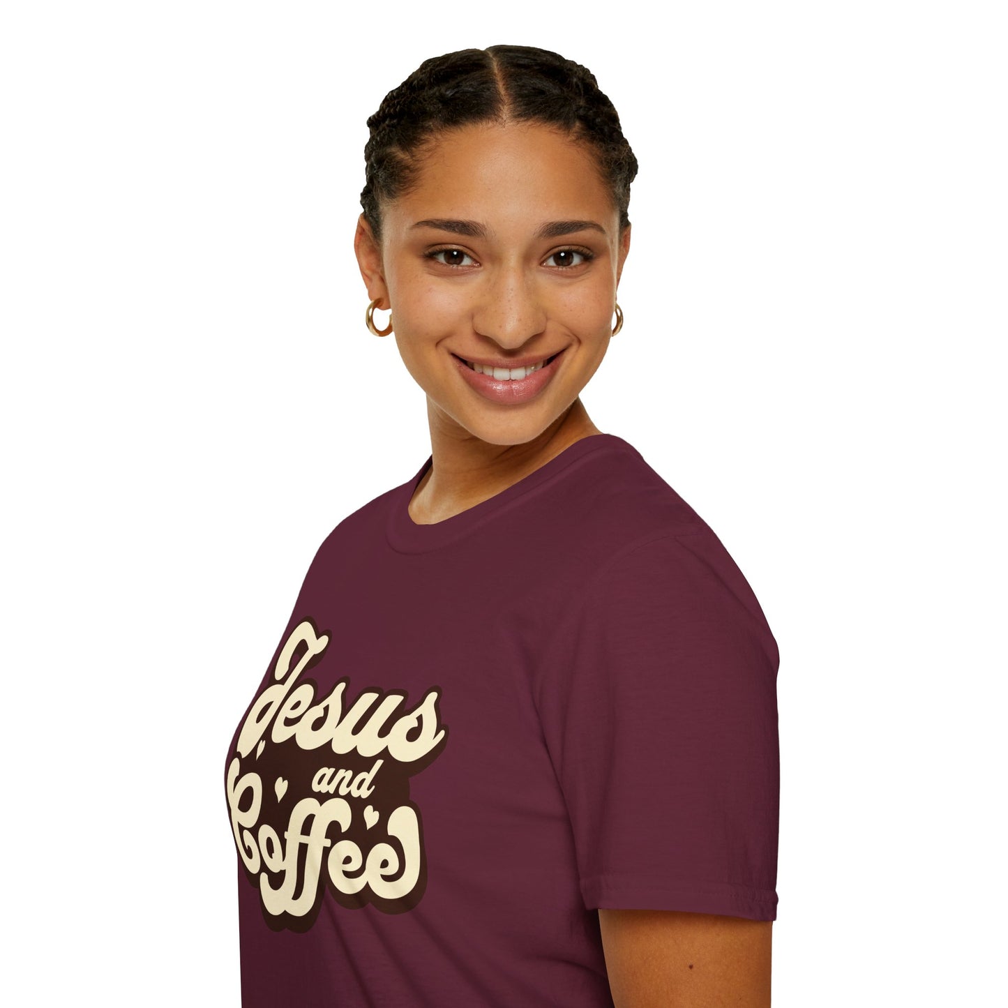 Jesus and Coffee Unisex Softstyle T-Shirt - Perfect for Faith Lovers and Coffee Enthusiasts