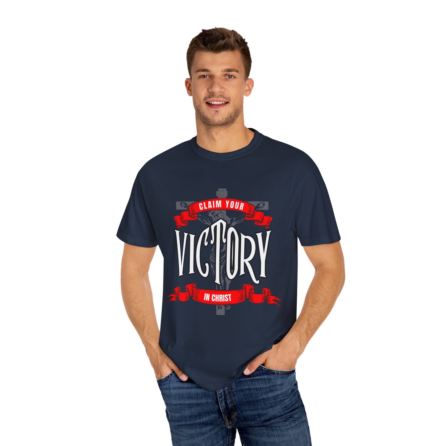 Victory in Christ Unisex Garment-Dyed T-Shirt