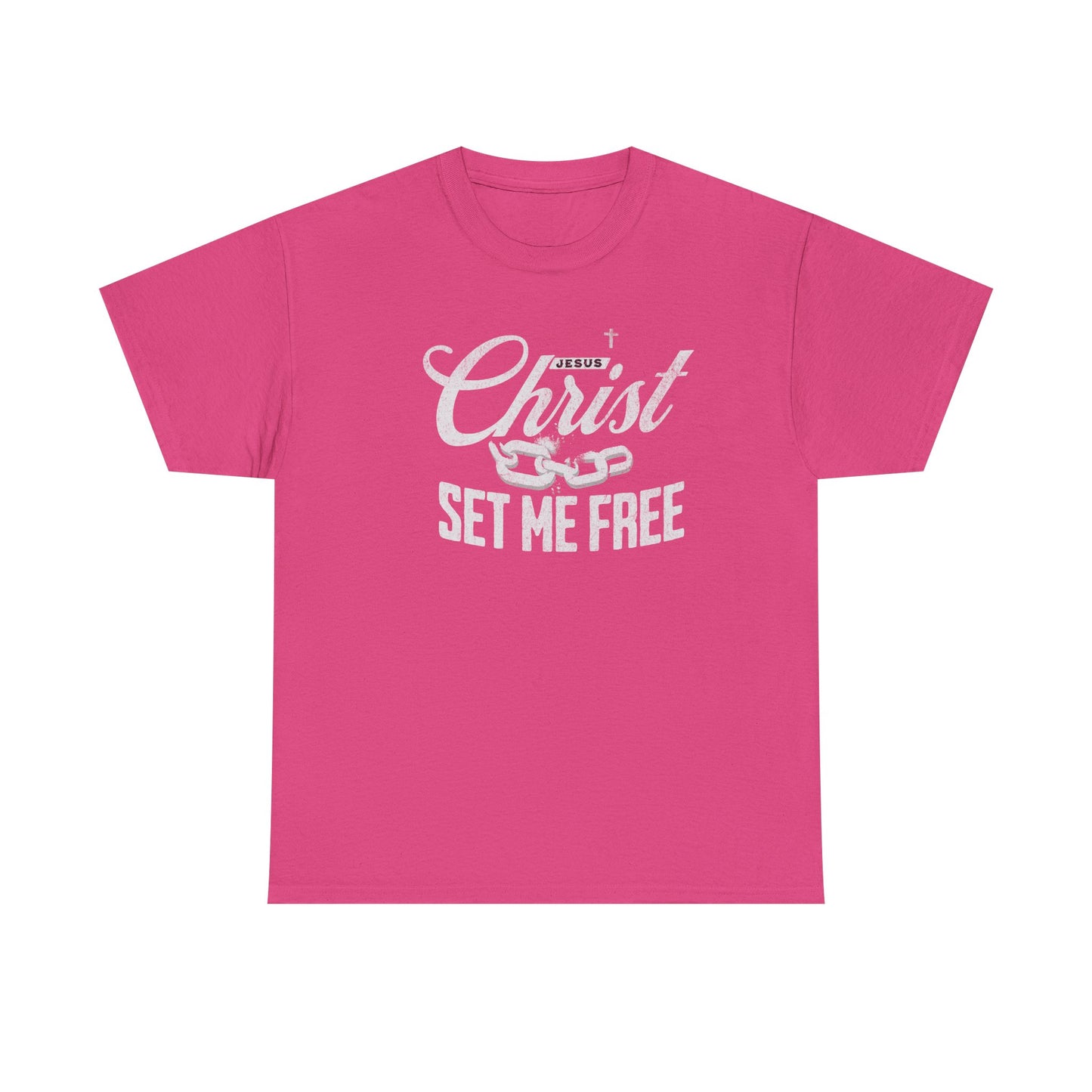 Inspirational Unisex Heavy Cotton Tee - 'Christ Set Me Free'