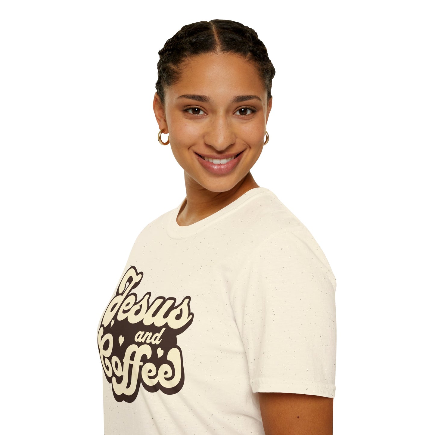Jesus and Coffee Unisex Softstyle T-Shirt - Perfect for Faith Lovers and Coffee Enthusiasts